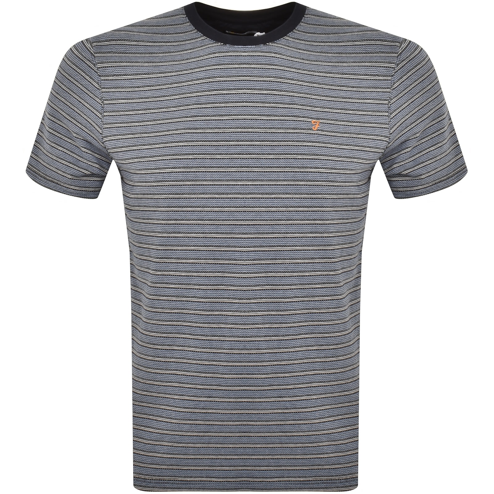 Farah Wilmot Stripe T Shirt Navy | Mainline Menswear United