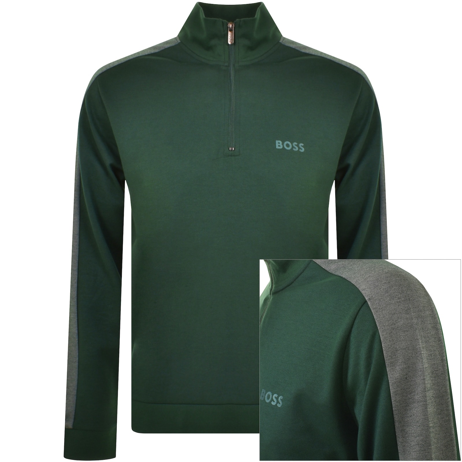 Boss Quarter Zip Sweatshirt Green male Medium