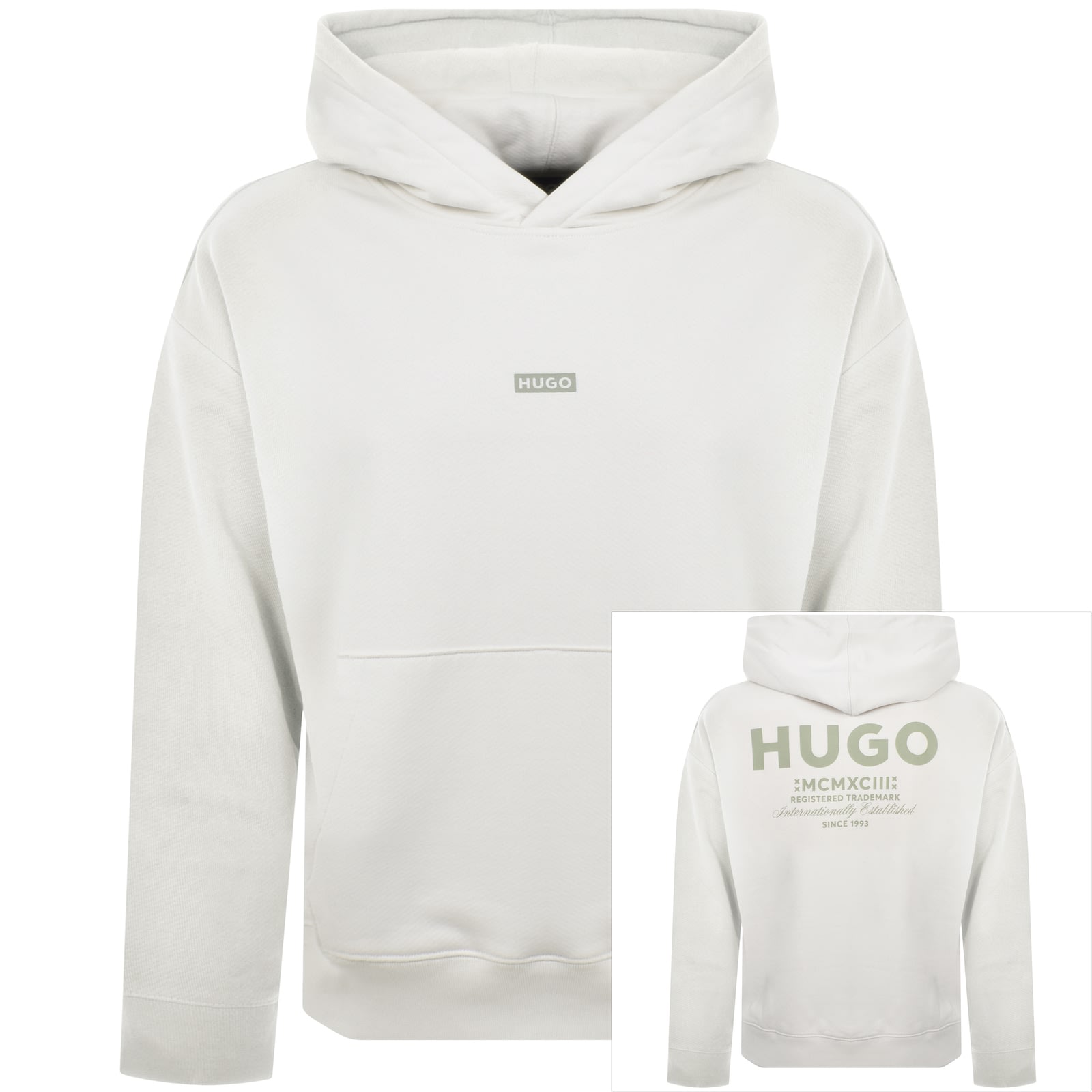 HUGO Blue Nazardo Hoodie White Mainline Menswear Denmark