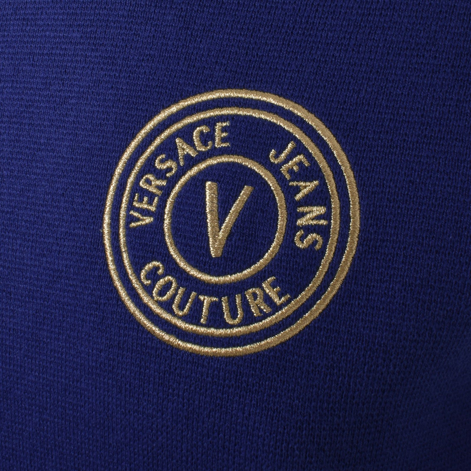 Versace Jeans Couture Logo Knit Jumper Blue Mainline Menswear Canada