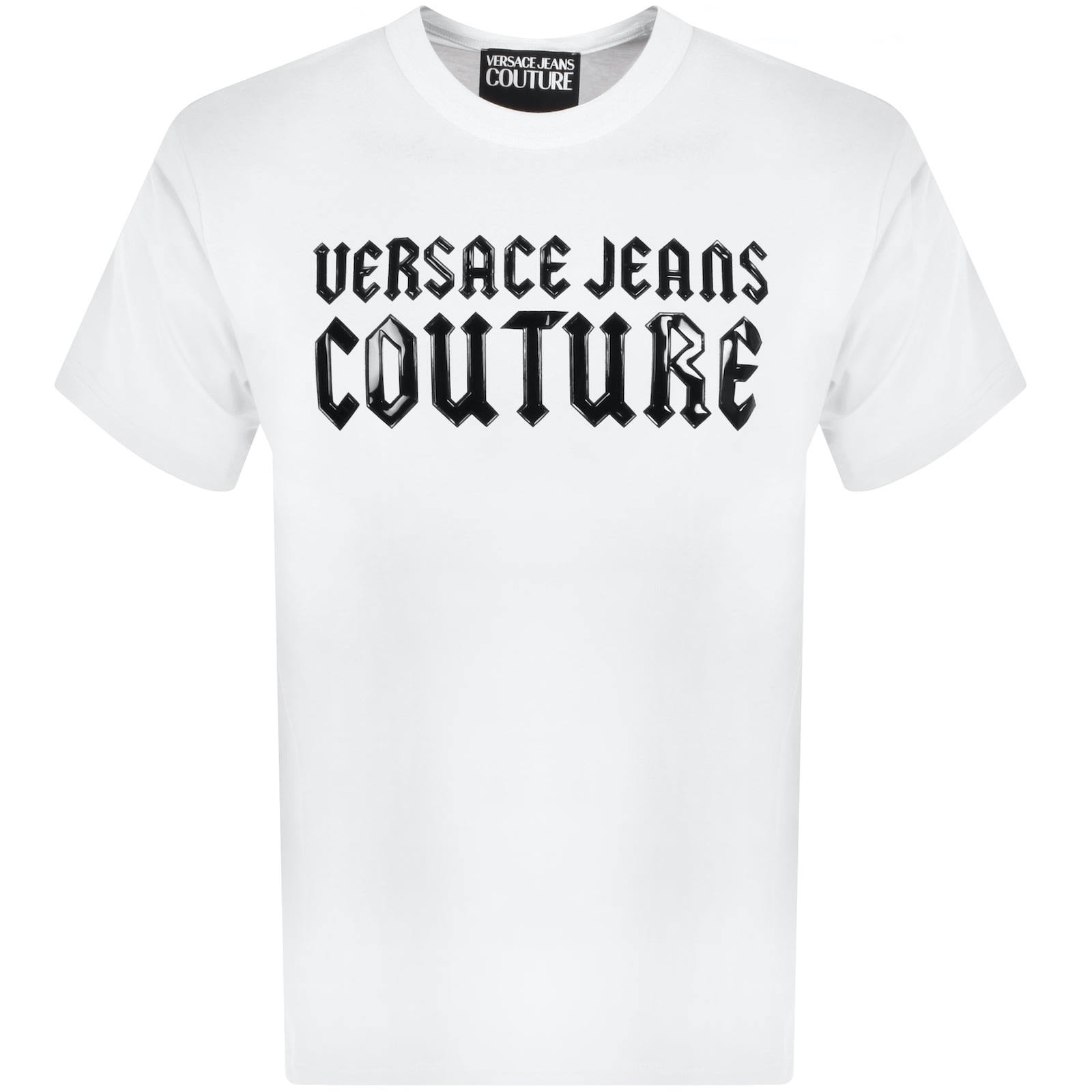 Tシャツ・カットソー VERSACE JEANS COUTURE Men T-shirt White 78GAHT01CJ00T G03 Versace Jeans Couture Cotton Printed Logo White T-Shirt 3XL