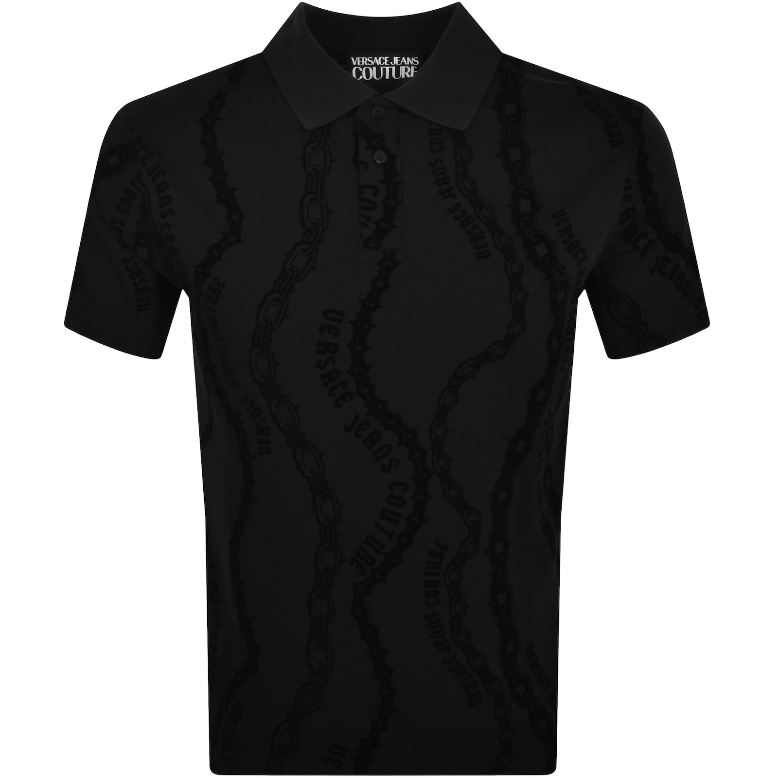Versace Jeans Couture Chain Polo T Shirt Black Mainline Menswear Denmark