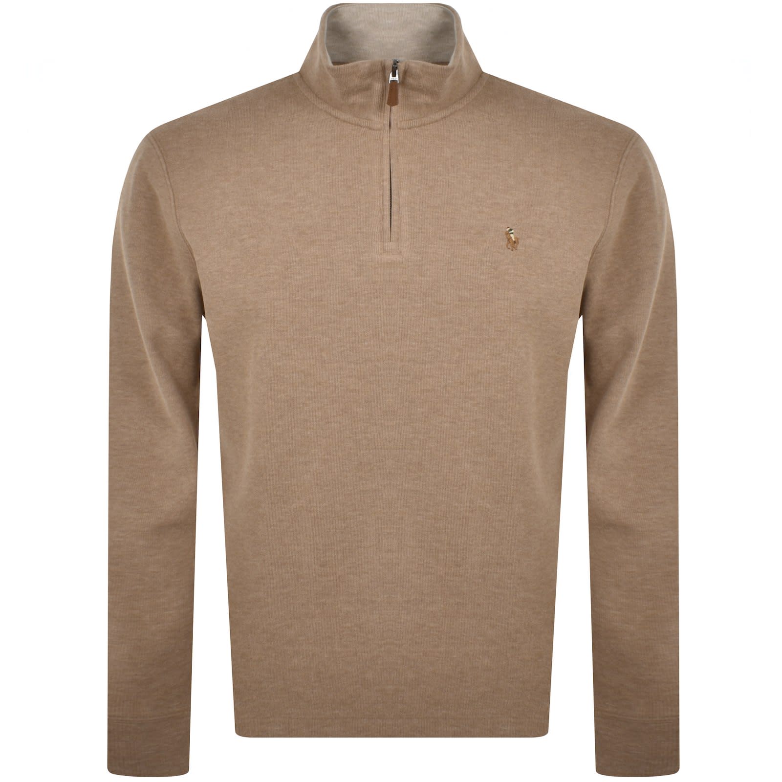 Ralph Lauren Quarter Zip Sweatshirt Brown Mainline Menswear Ireland