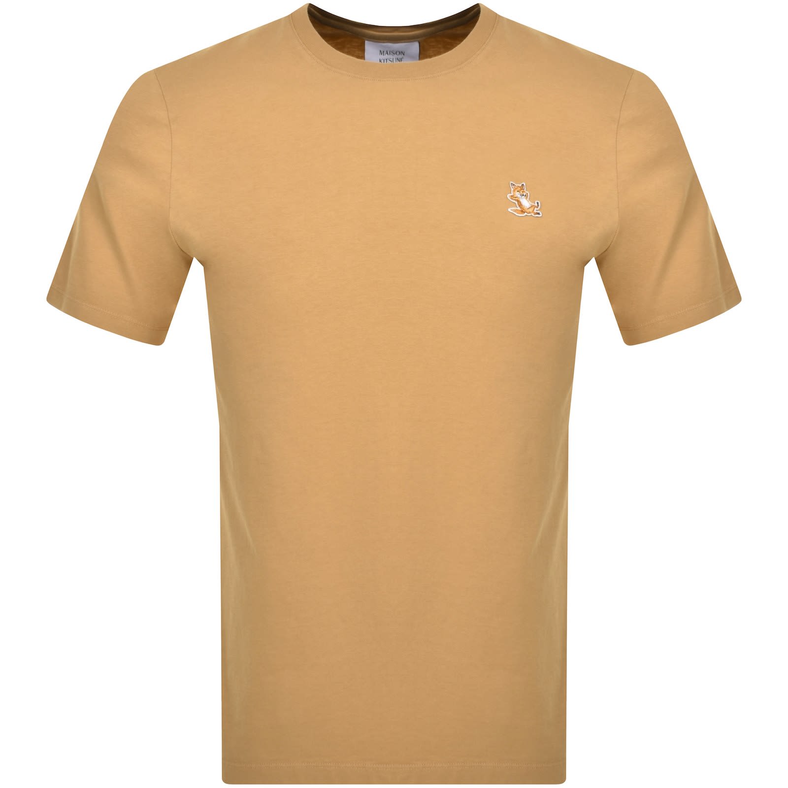 Maison Kitsune Chillax Fox Patch T Shirt Brown | Mainline