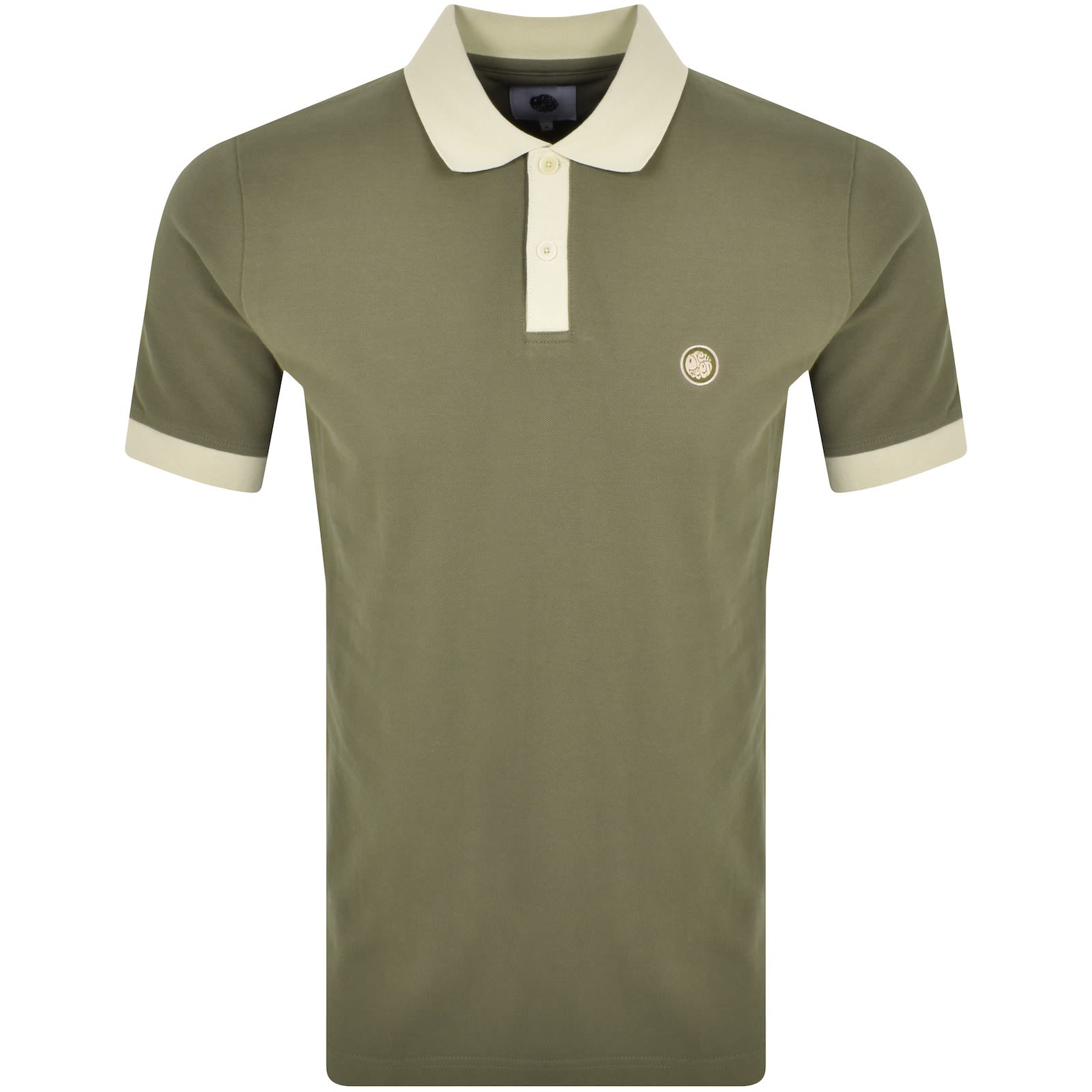 Pretty Green Travis Colourblock Polo T Shirt Khaki Mainline Menswear