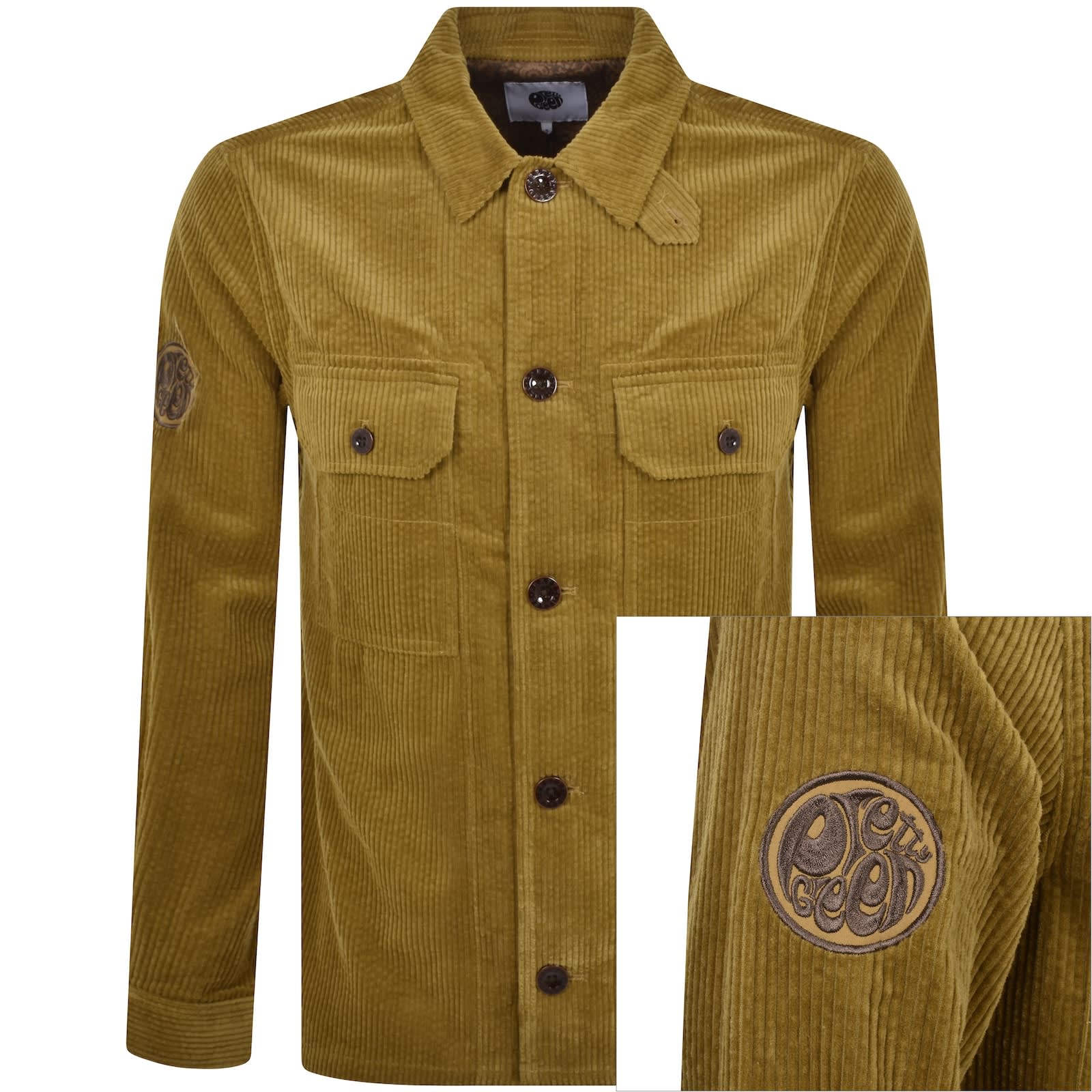 Pretty Green Reed Corduroy Overshirt Brown Mainline Menswear Australia