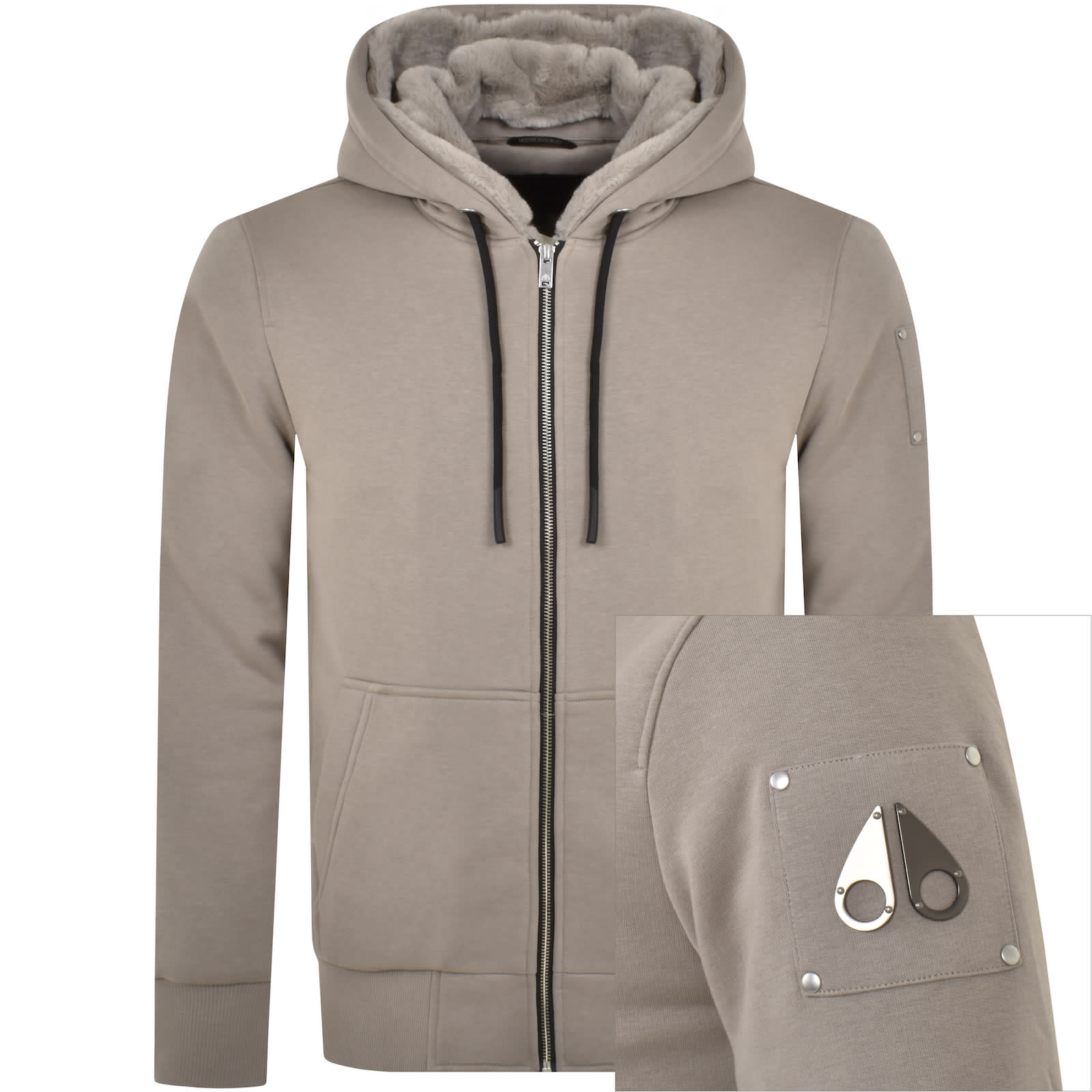 Moose Knuckles Classic Bunny Hoodie Grey Mainline Menswear Denmark