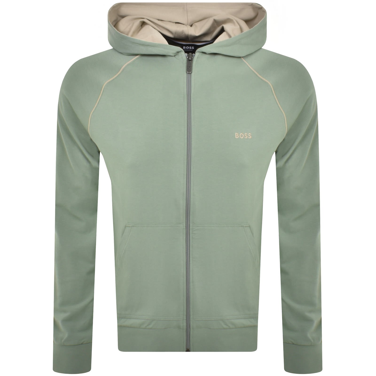 BOSS Mix And Match Full Zip Hoodie Green Mainline Menswear Denmark