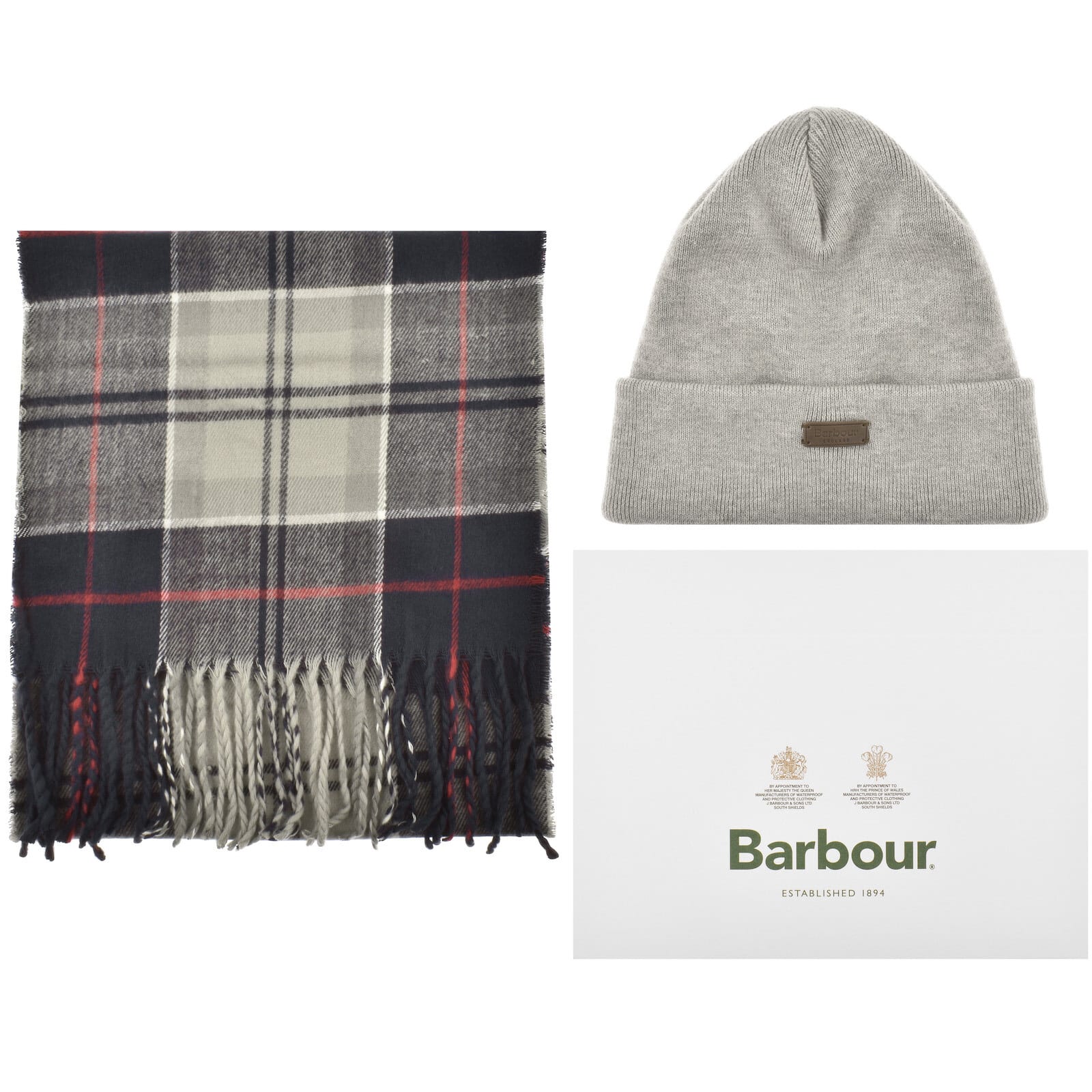 Barbour hat and scarf set top
