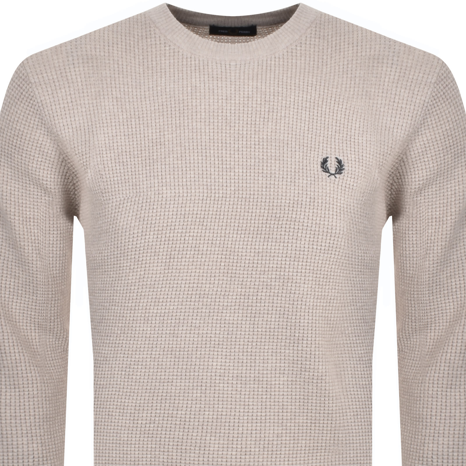 Fred Perry Waffle Stitch Jumper Porridge Marl M Men
