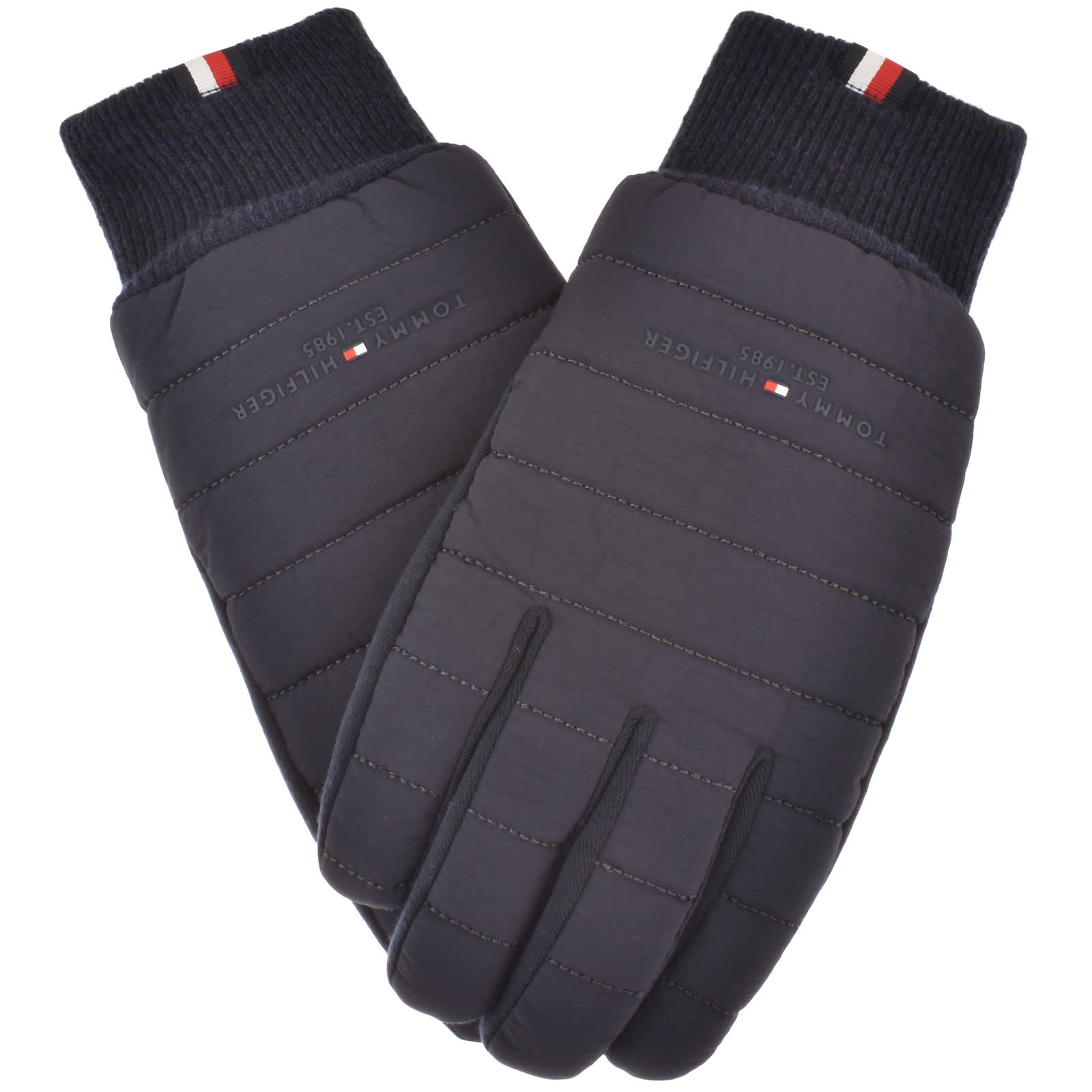 Tommy Hilfiger Mens Quilted Stitch Logo Gloves Desert Sky