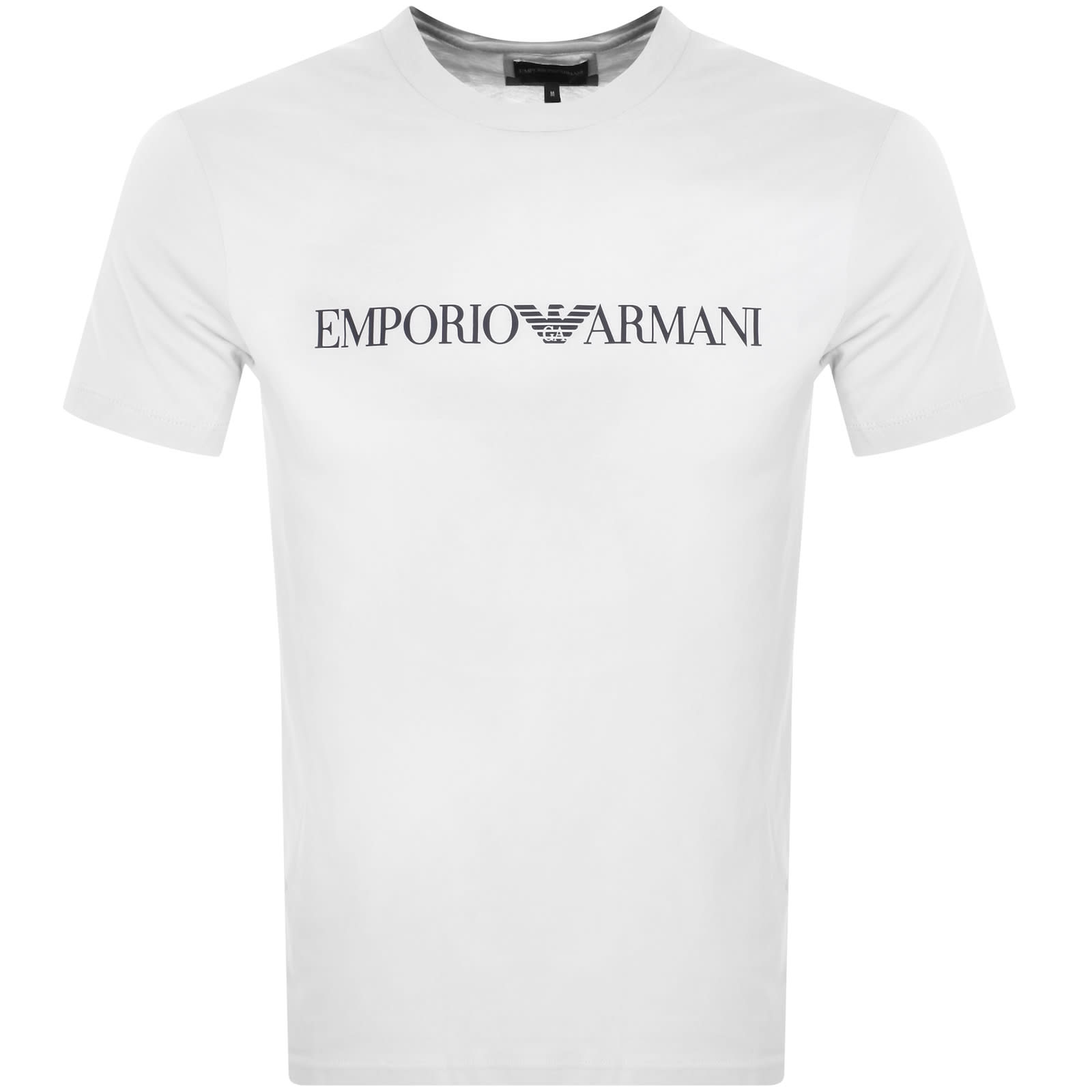 見事な創造力 Logo Neck Crew Armani Emporio T Mainline | White Shirt トップス
