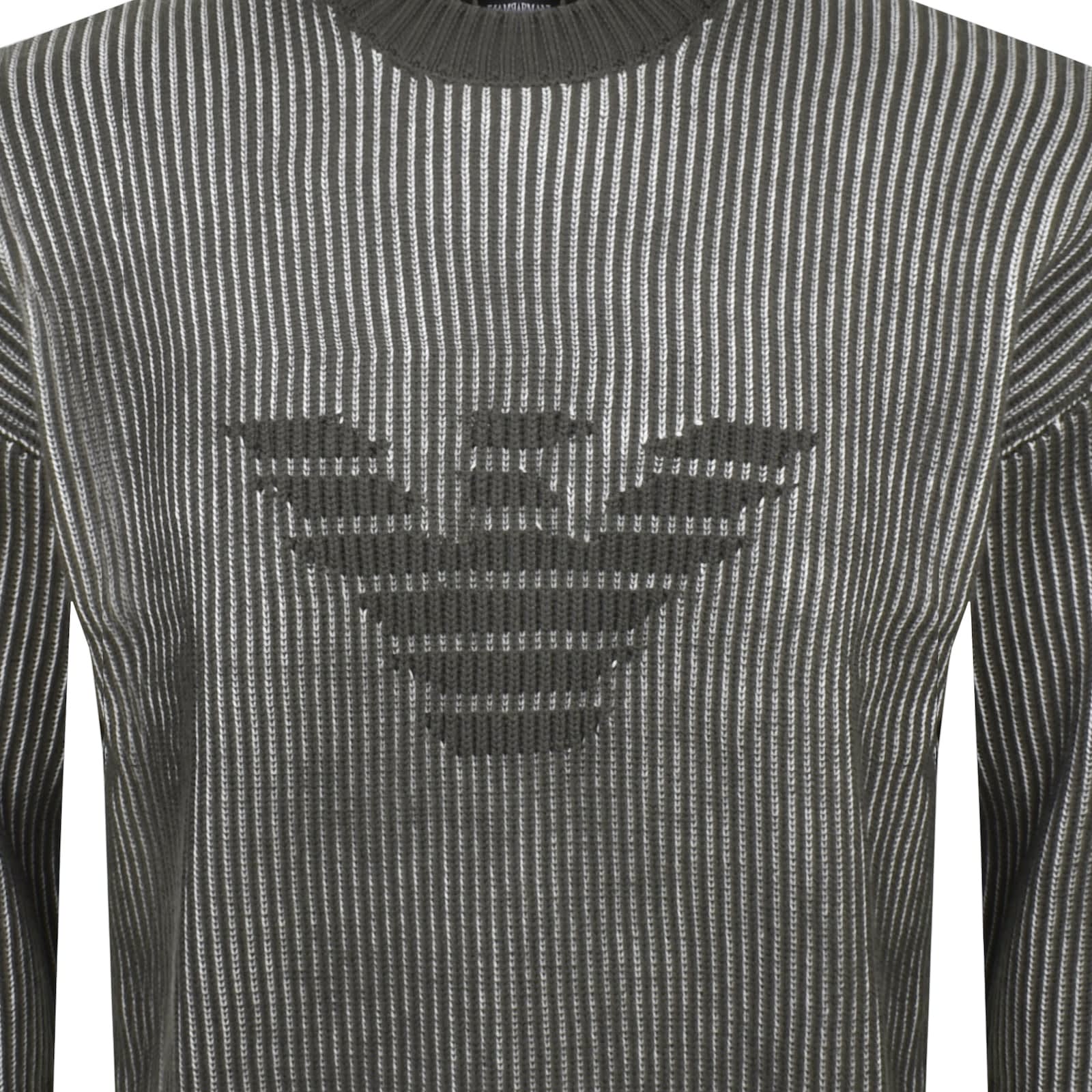 Emporio Armani Striped Jumper Grey Mainline Menswear