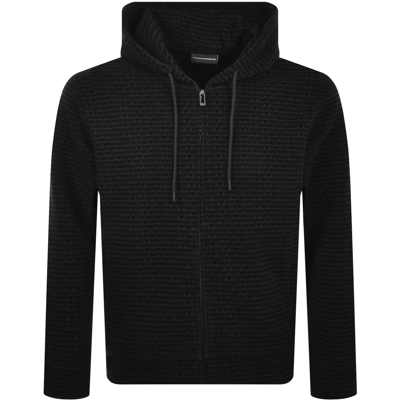 Emporio Armani Full Zip Logo Hoodie Black Mainline Menswear