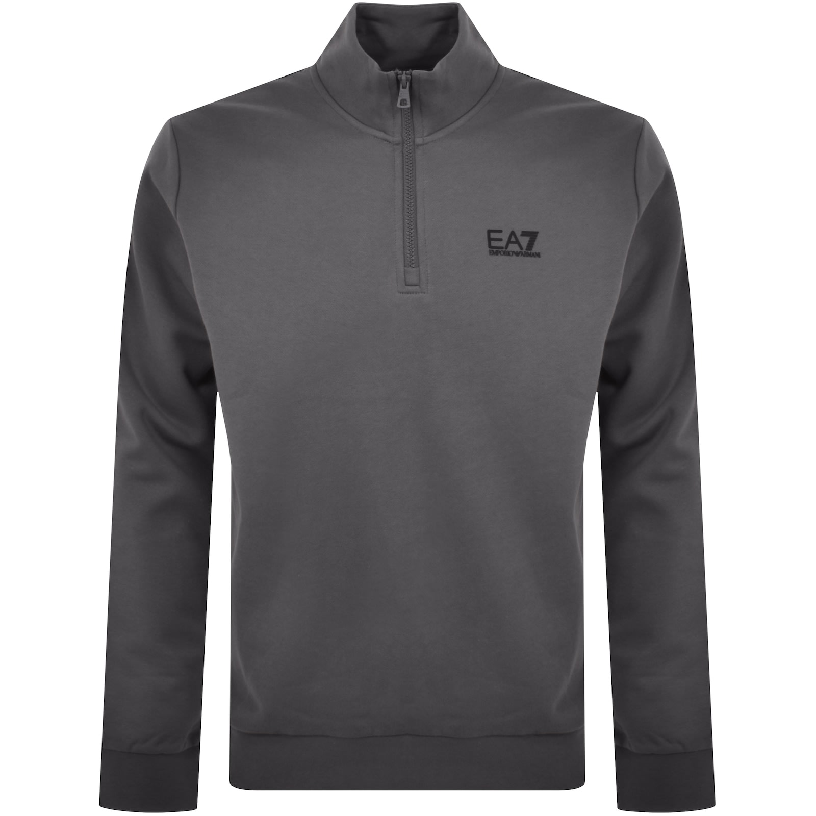 EA7 Emporio Armani Half Zip Logo Sweatshirt Grey Mainline Menswear