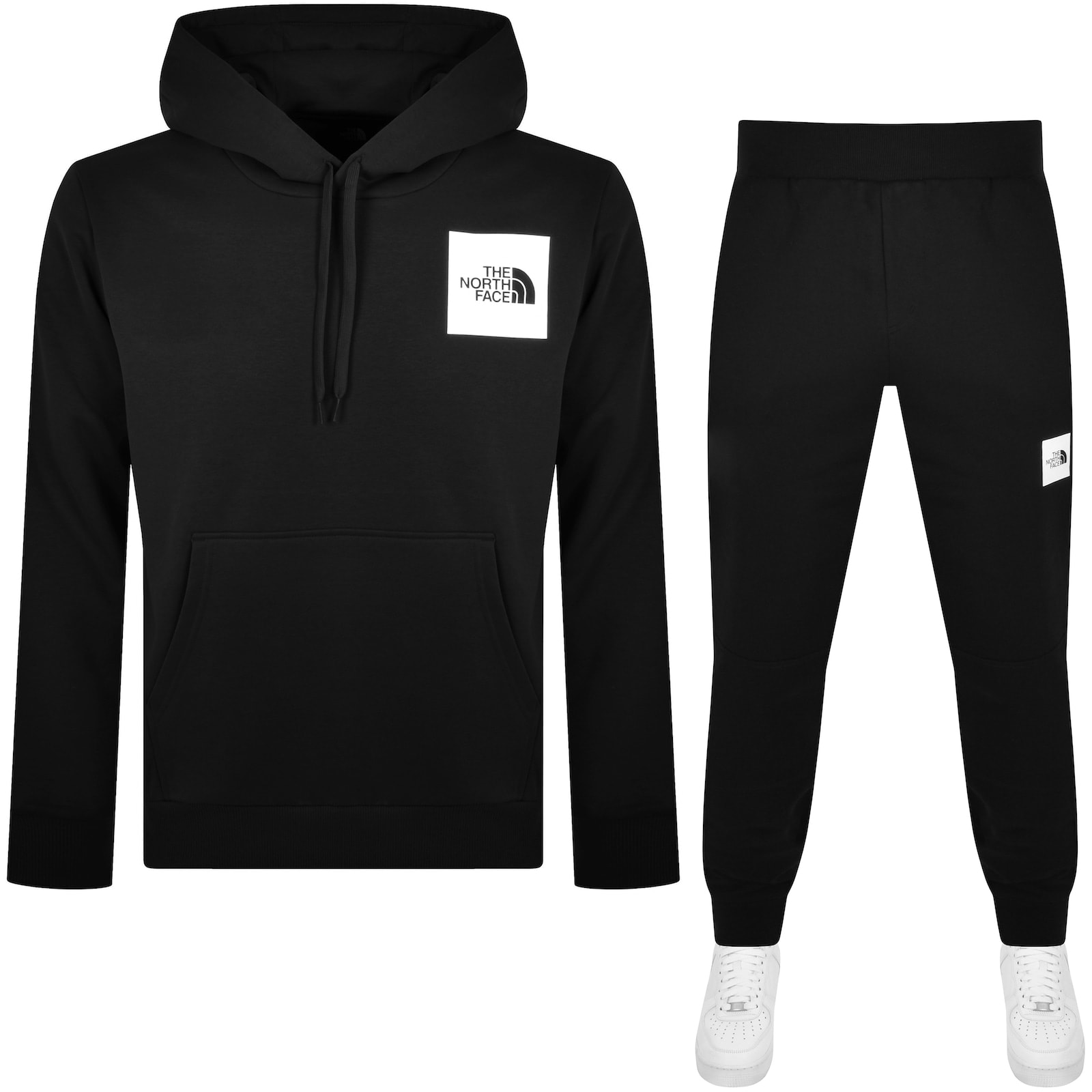 Grey and black north face tracksuit clearance