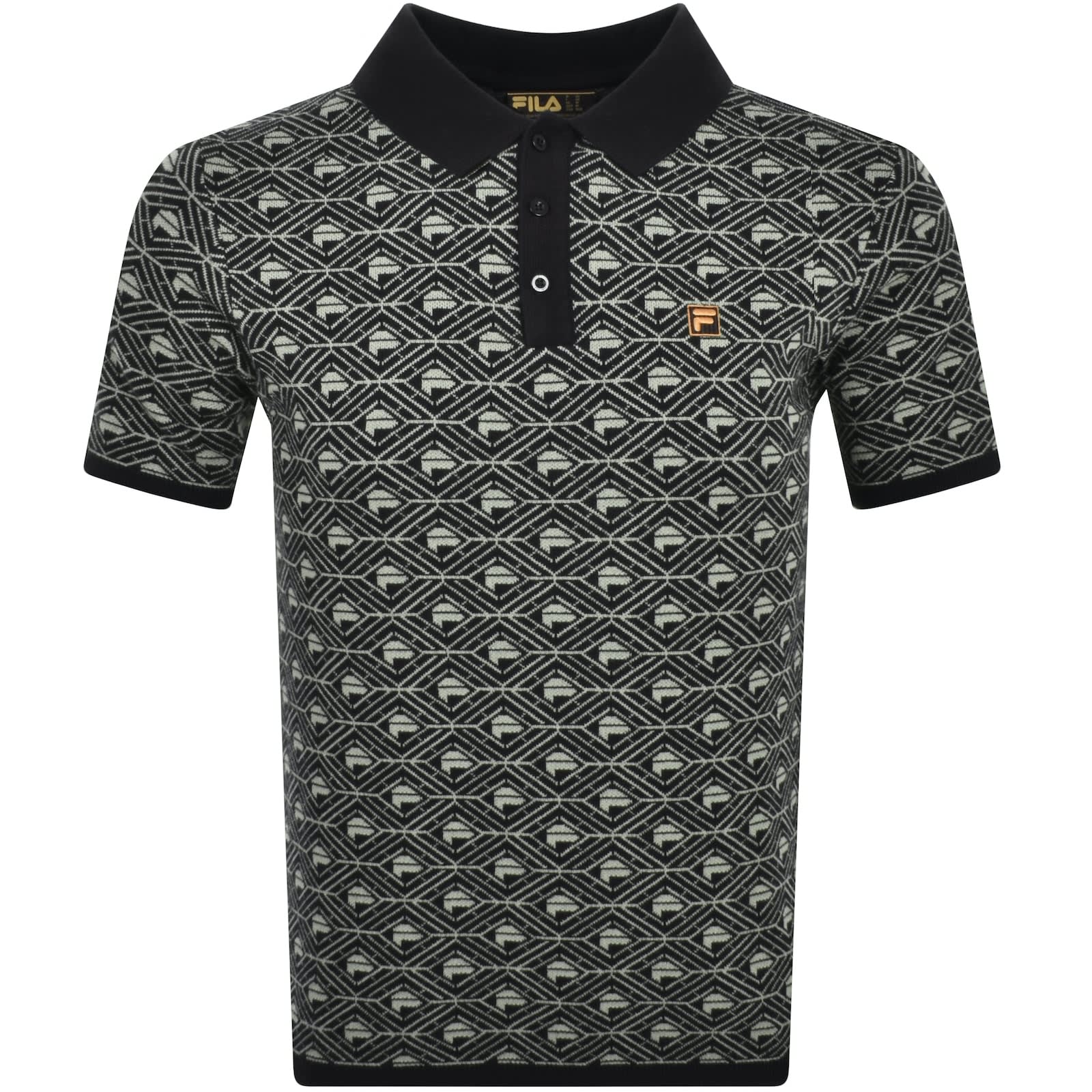 Fila black polo shirt hot sale
