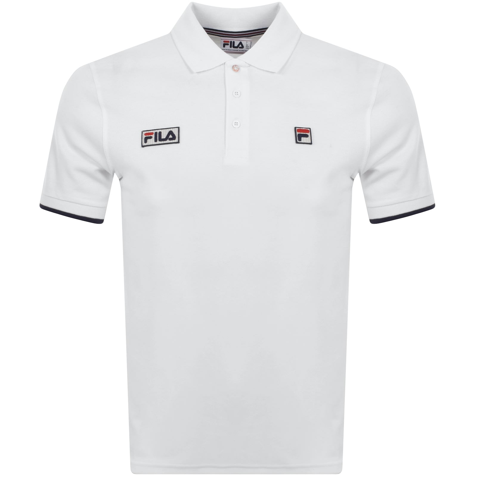 Fila Vintage Tipped Rib Basic Polo T Shirt White male Medium