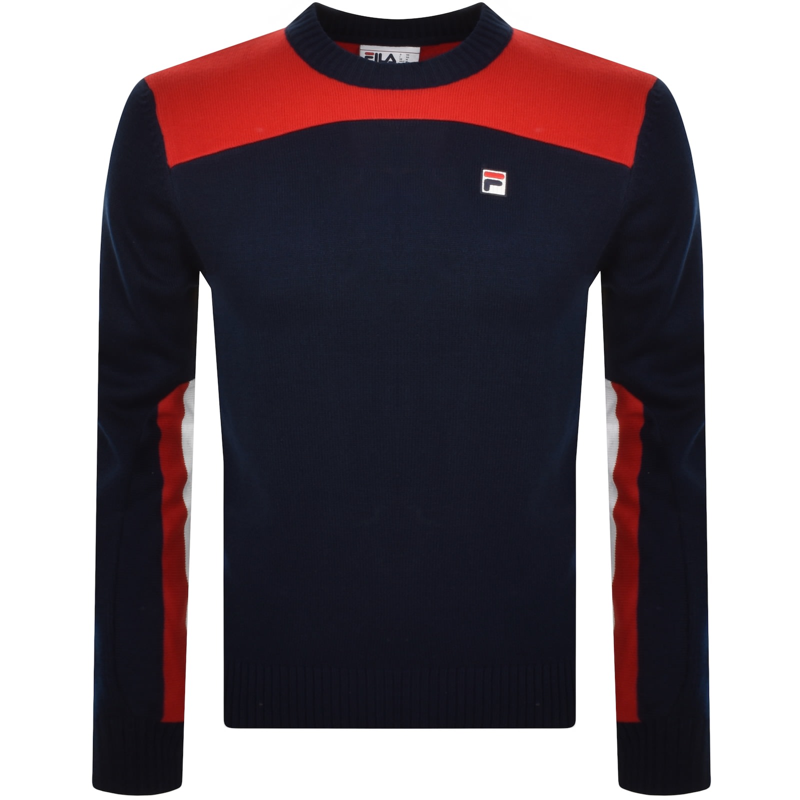 Fila Vintage Colourblock Knit Jumper Navy Mainline Menswear