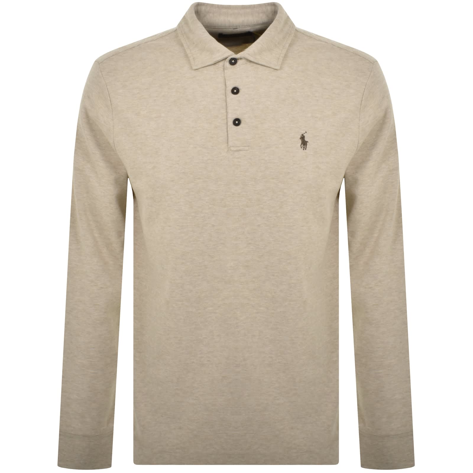 Ralph Lauren Long Sleeve Polo T Shirt Beige male x Large
