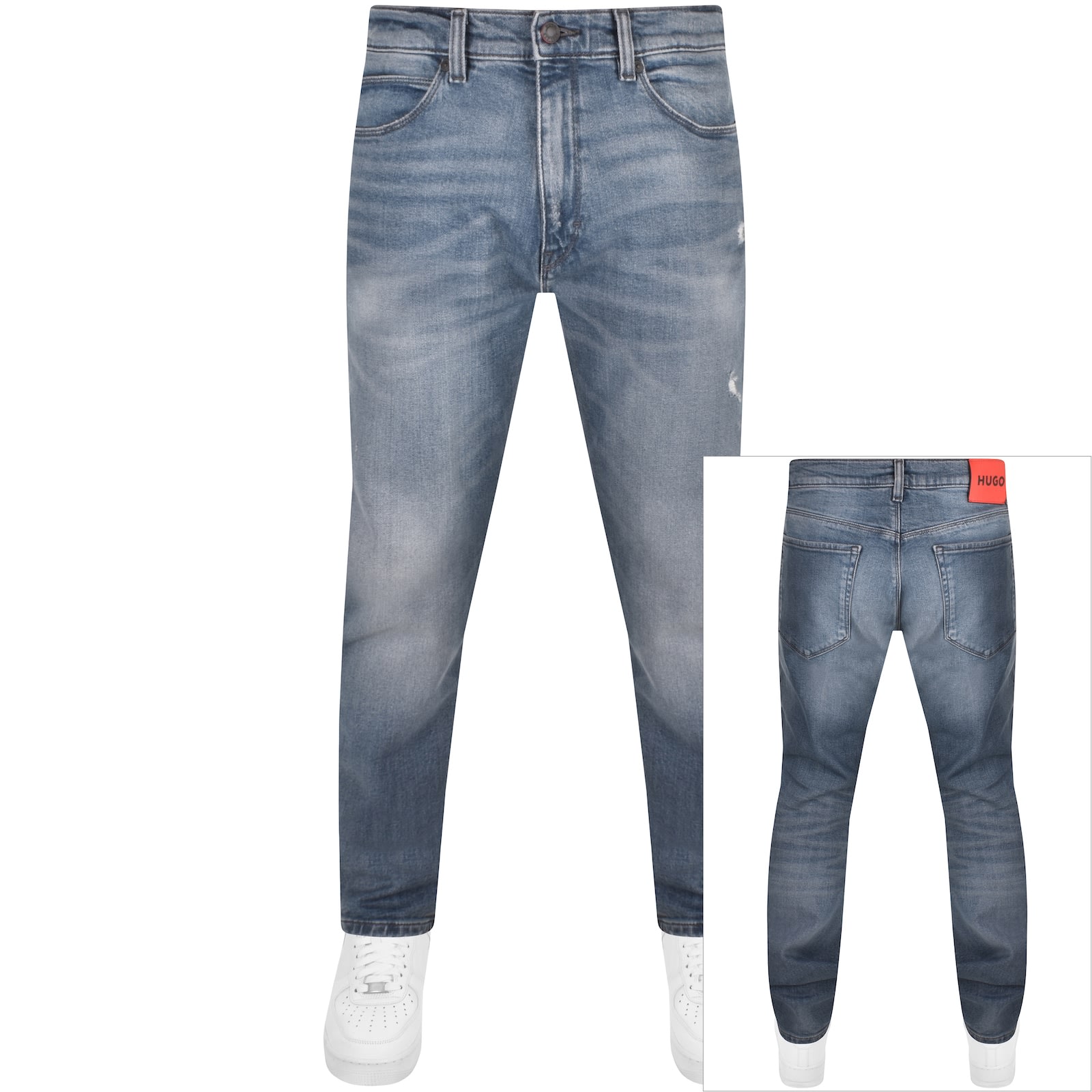 HUGO 708 Slim Fit Light Wash Jeans Blue Mainline Menswear Denmark