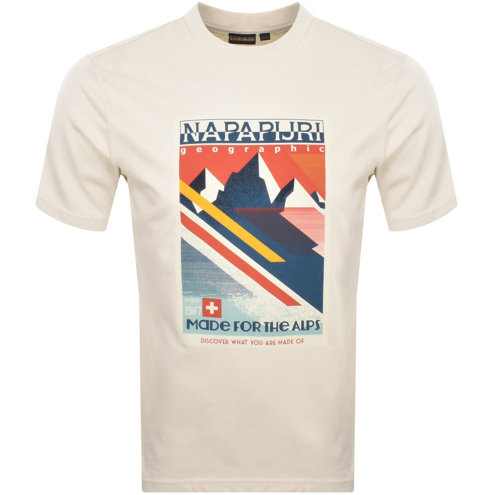 Napapijri S Portalet T Shirt Beige Mainline Menswear Denmark