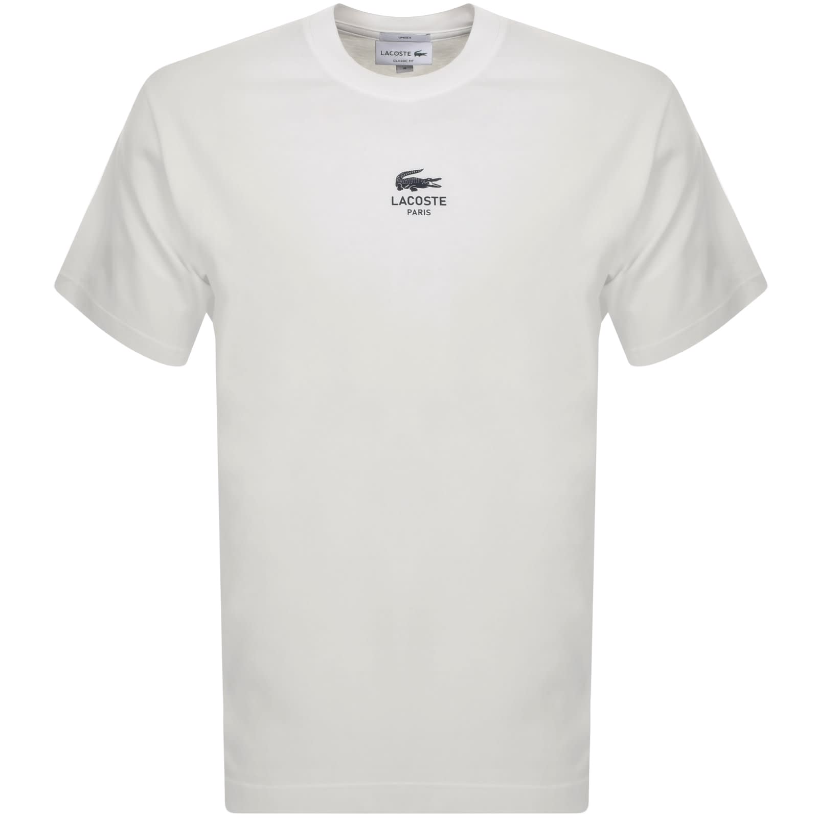 Lacoste Paris Logo T Shirt White Mainline Menswear Denmark