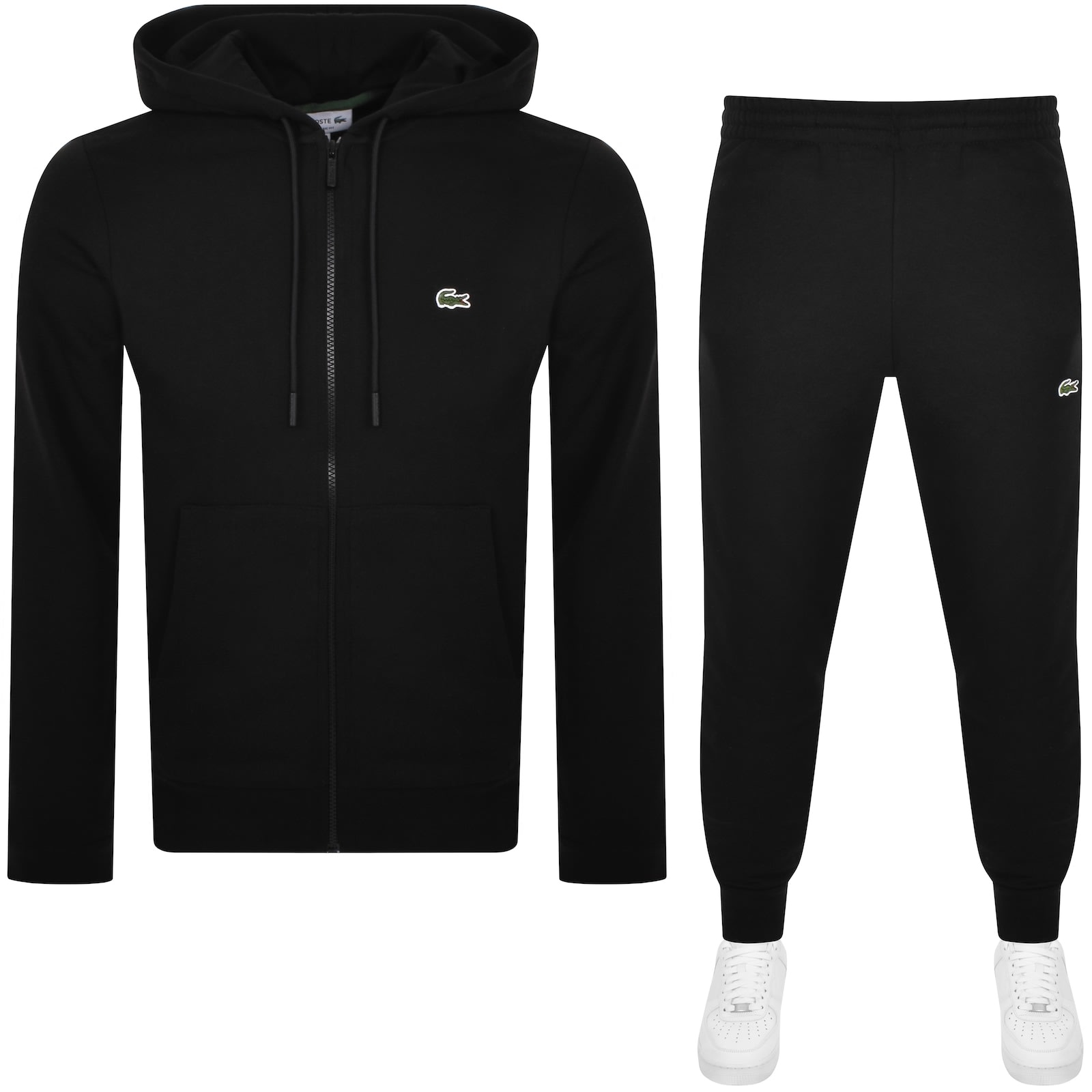 Lacoste Full Zip Hooded Tracksuit Black Mainline Menswear