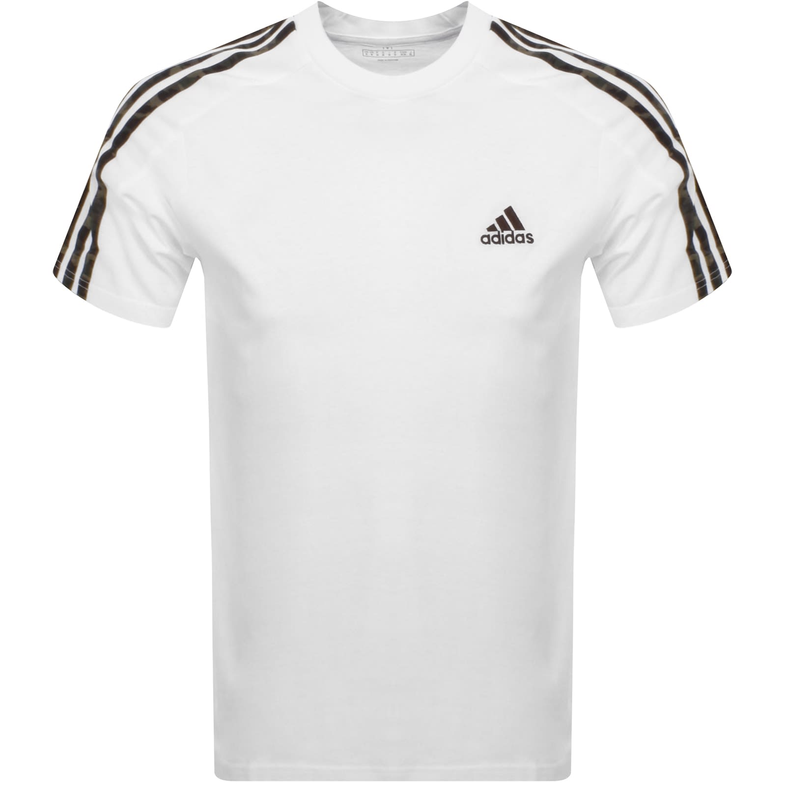 Adidas Essentials 3S Short Sleeve T Shirt White Jet Black S