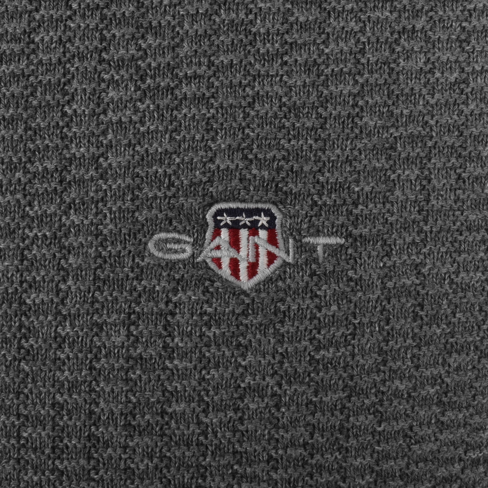 Gant Half Zip Textured Sweatshirt Grey Mainline Menswear Canada