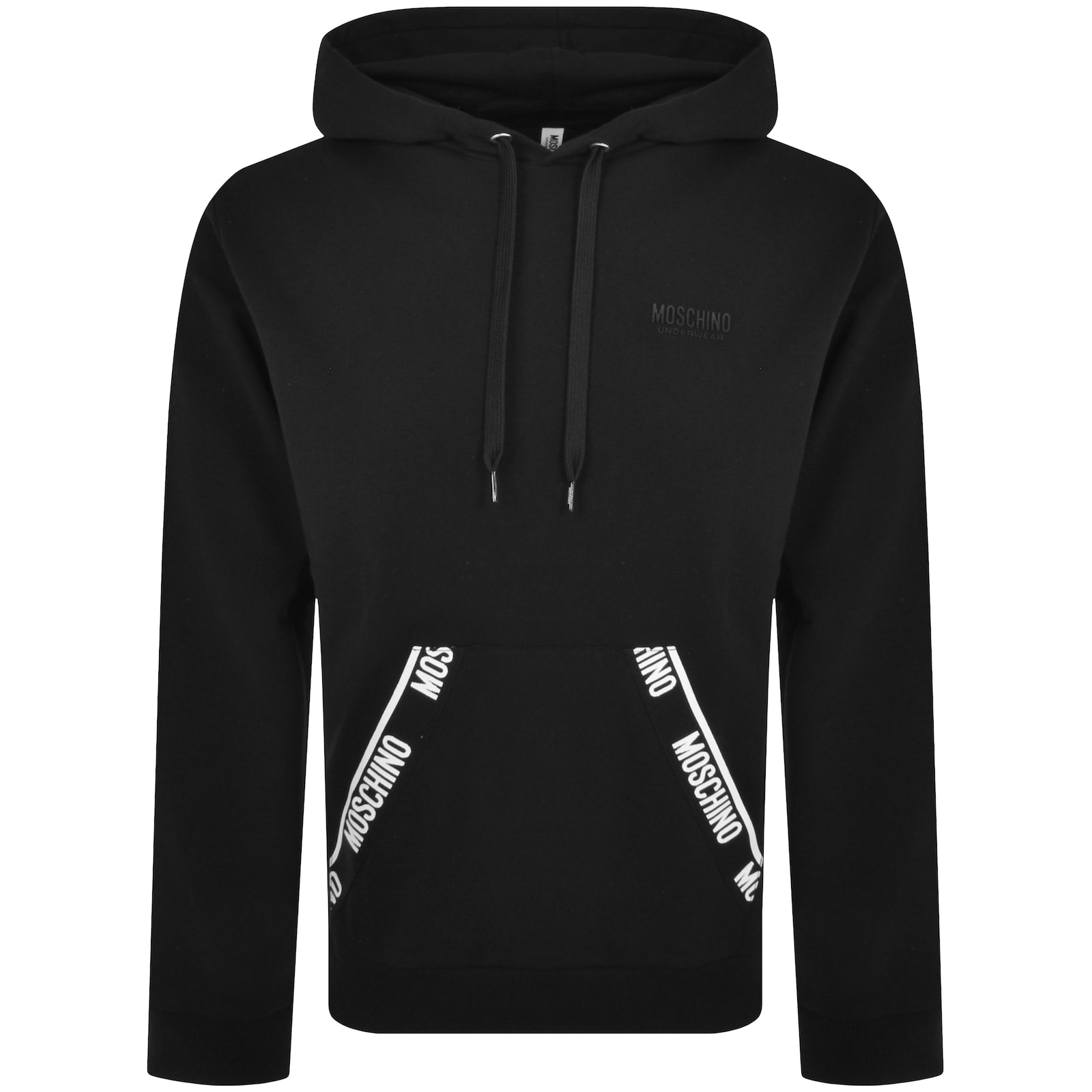 Moschino Logo Tape Hoodie Black Mainline Menswear Denmark