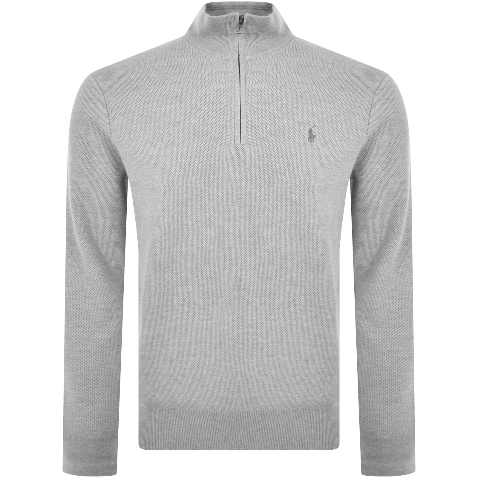 Ralph Lauren Half Zip Knit Jumper Grey Mainline Menswear Ireland