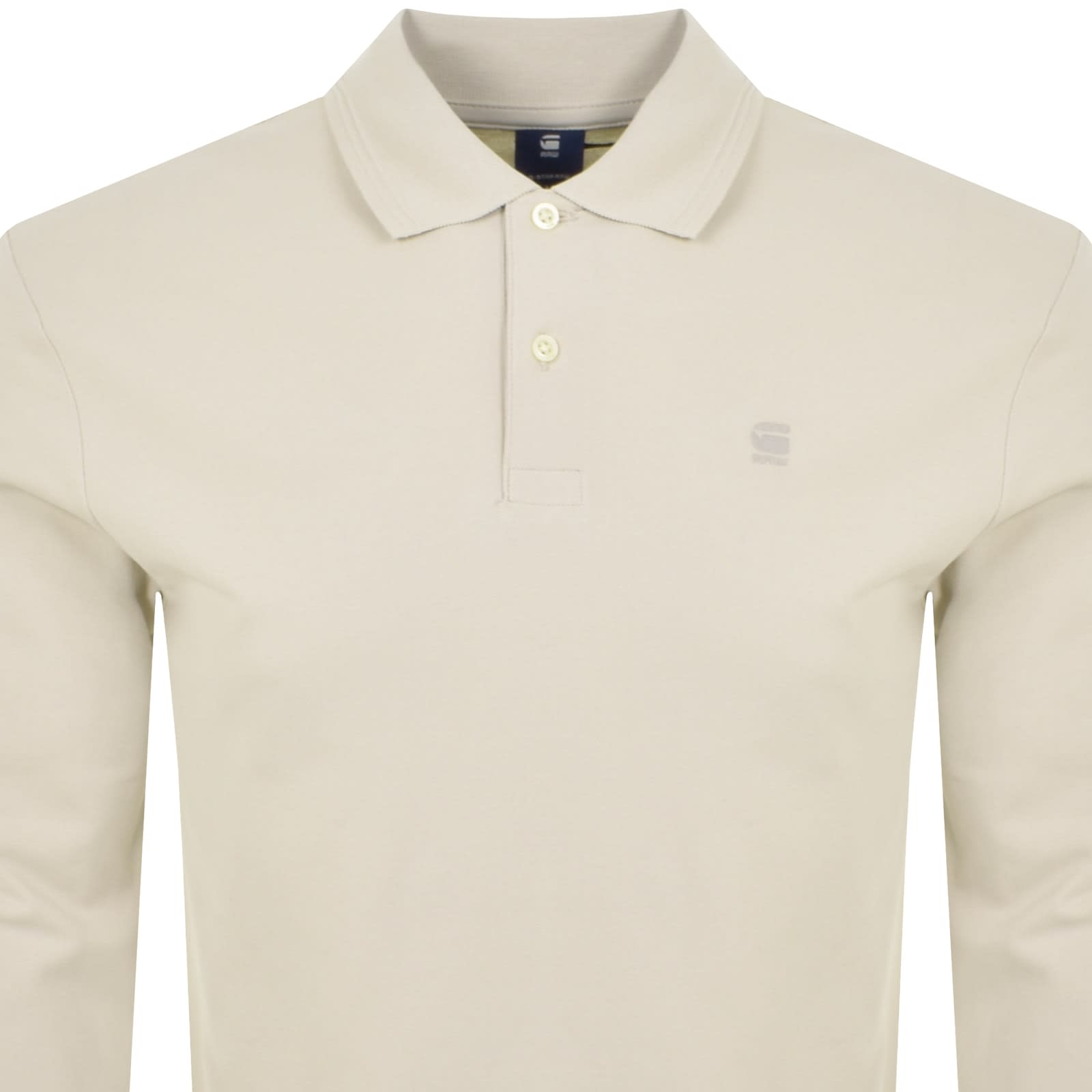 G Star Raw Dunda Long Sleeve Polo T Shirt Cream Mainline Menswear Australia