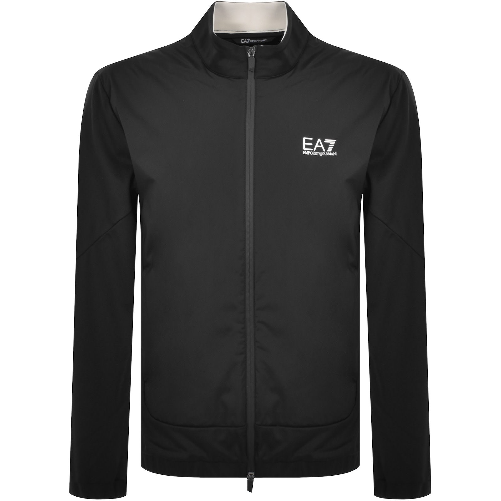 EA7 Emporio Armani Full Zip Logo Sweatshirt Black | Mainline Menswear