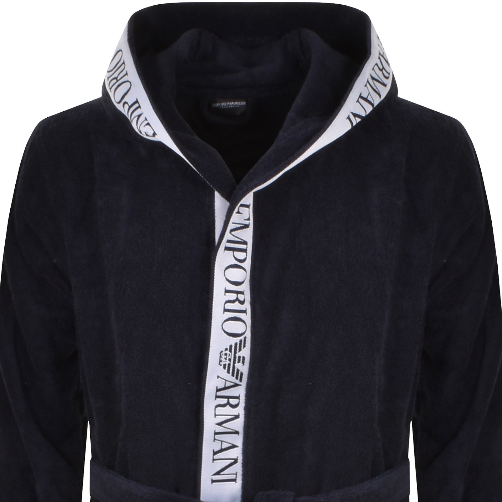 Emporio Armani Hooded Dressing Gown Navy Mainline Menswear
