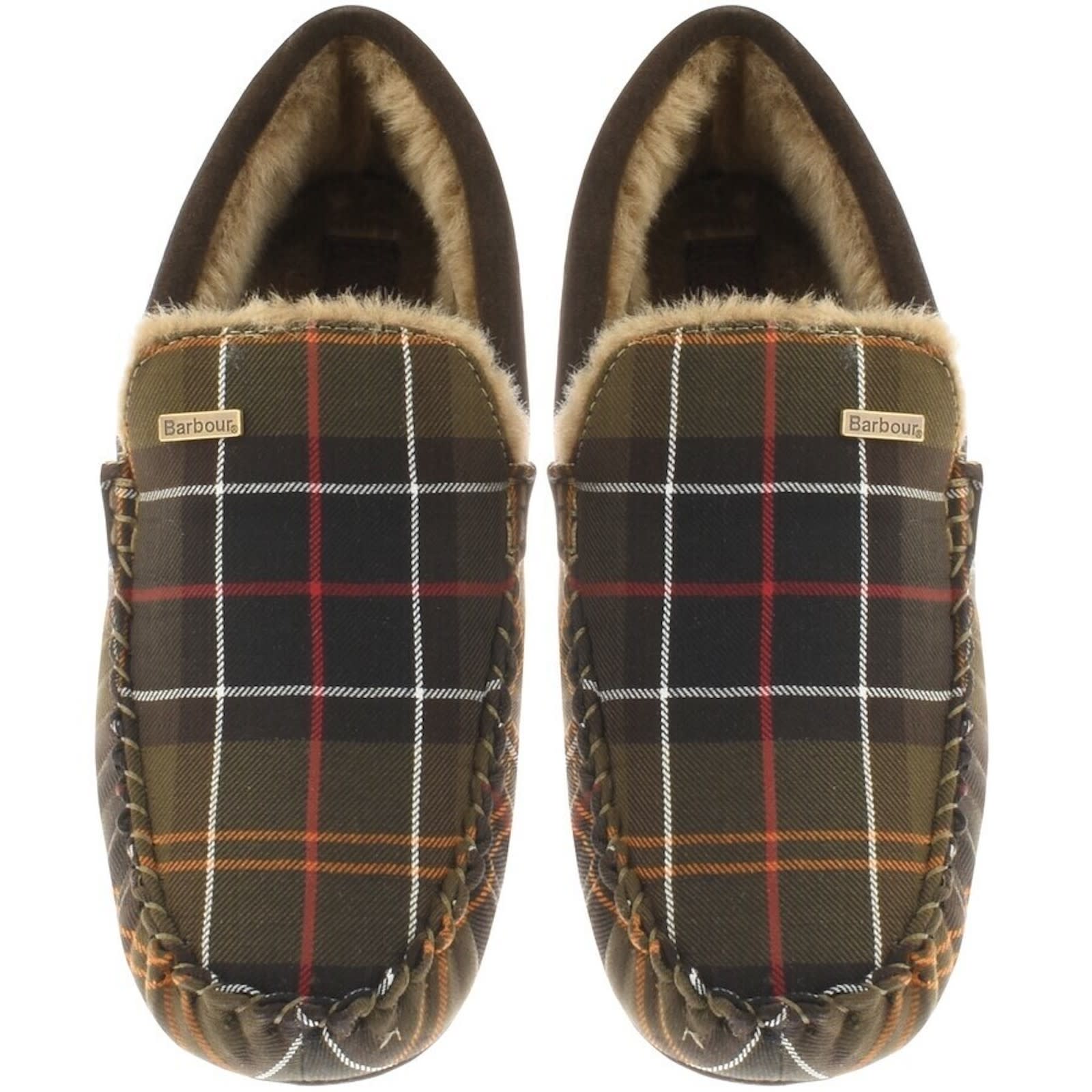 Barbour Monty Tartan Slippers Green Mainline Menswear