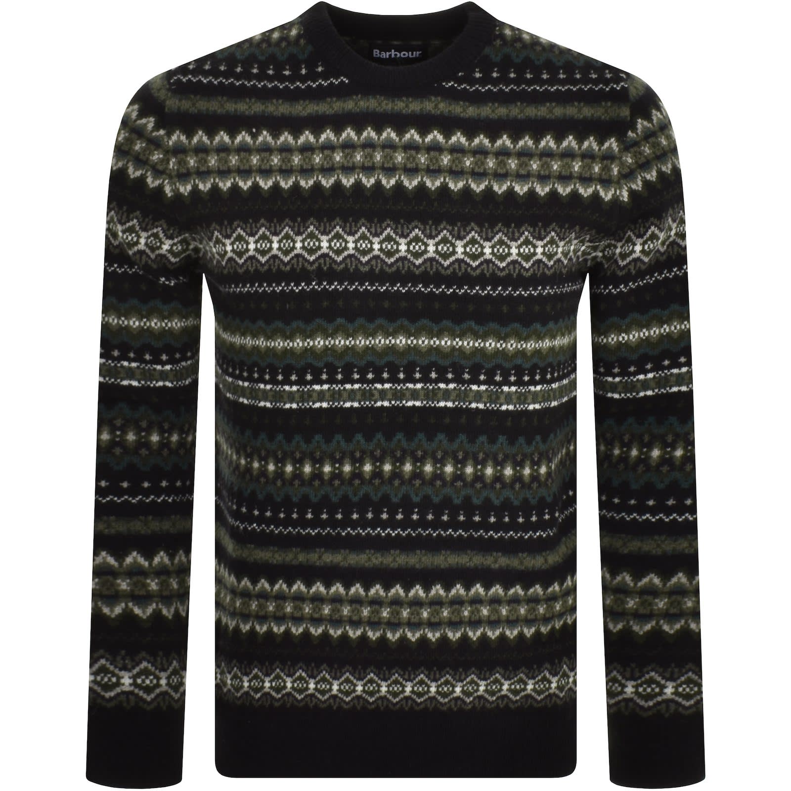 Barbour Case Fairisle Crew Neck Jumper Black Mainline Menswear Canada