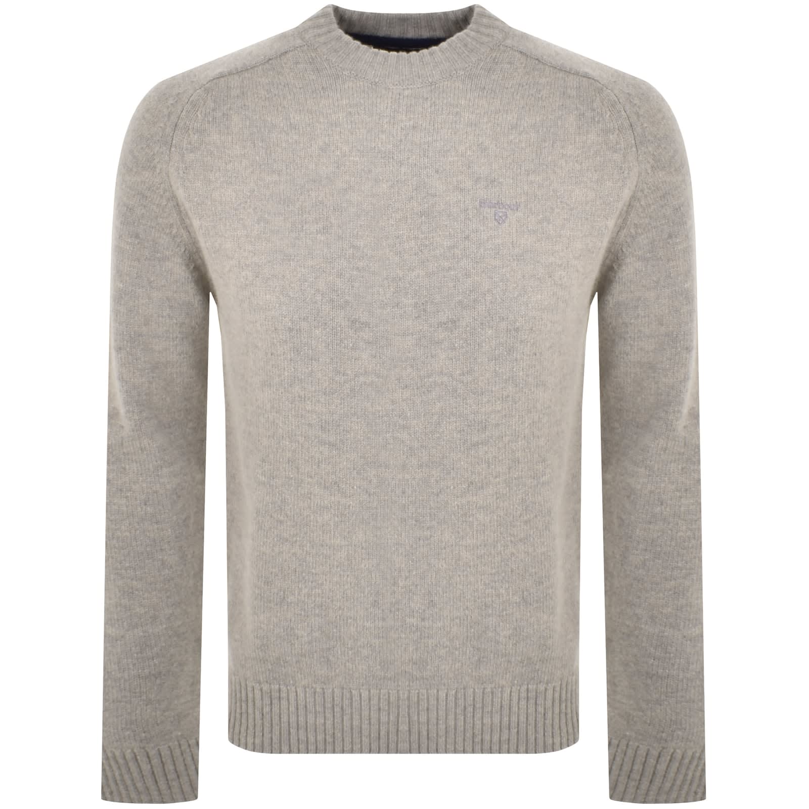 Barbour Grangetown Merino Crew Jumper Grey Mainline Menswear