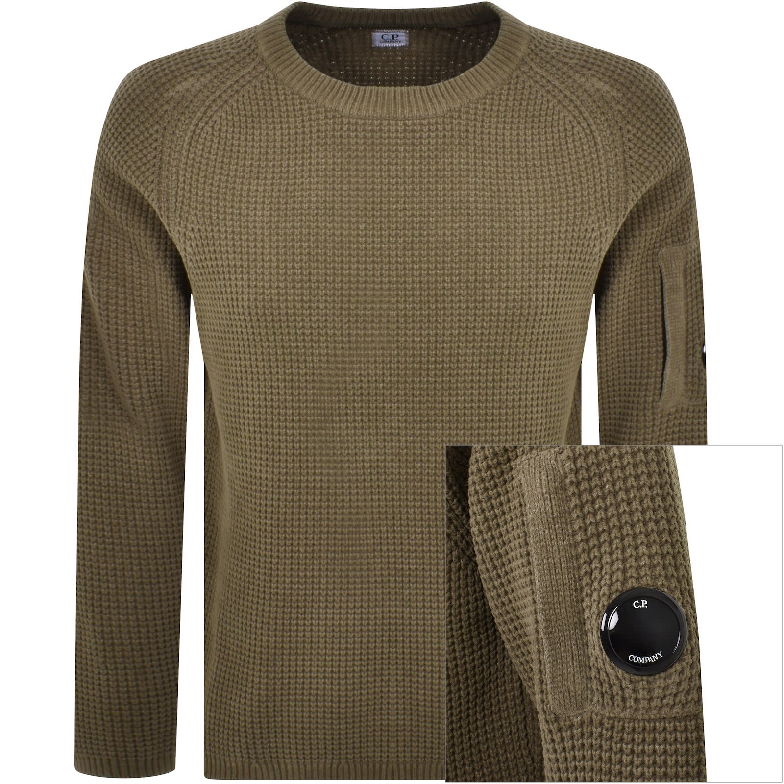 CP Company Chenille Knitted Jumper Khaki Mainline Menswear United States