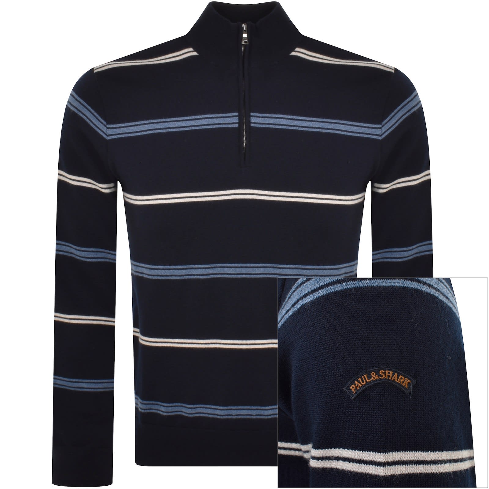 Paul and Shark Wool Quarter Zip Jumper Navy male Small