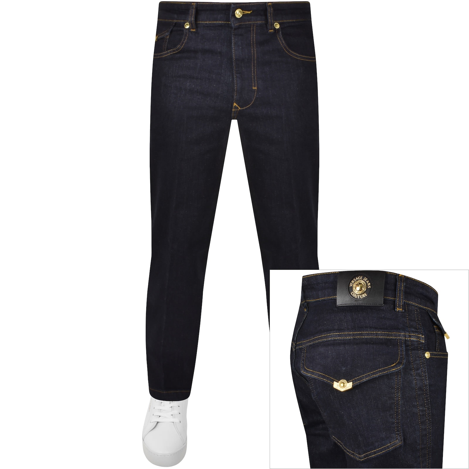 『2年保証』 Derby Slim Couture Jeans Versace Dark Mainline | Jeans Wash ジャケット・アウター