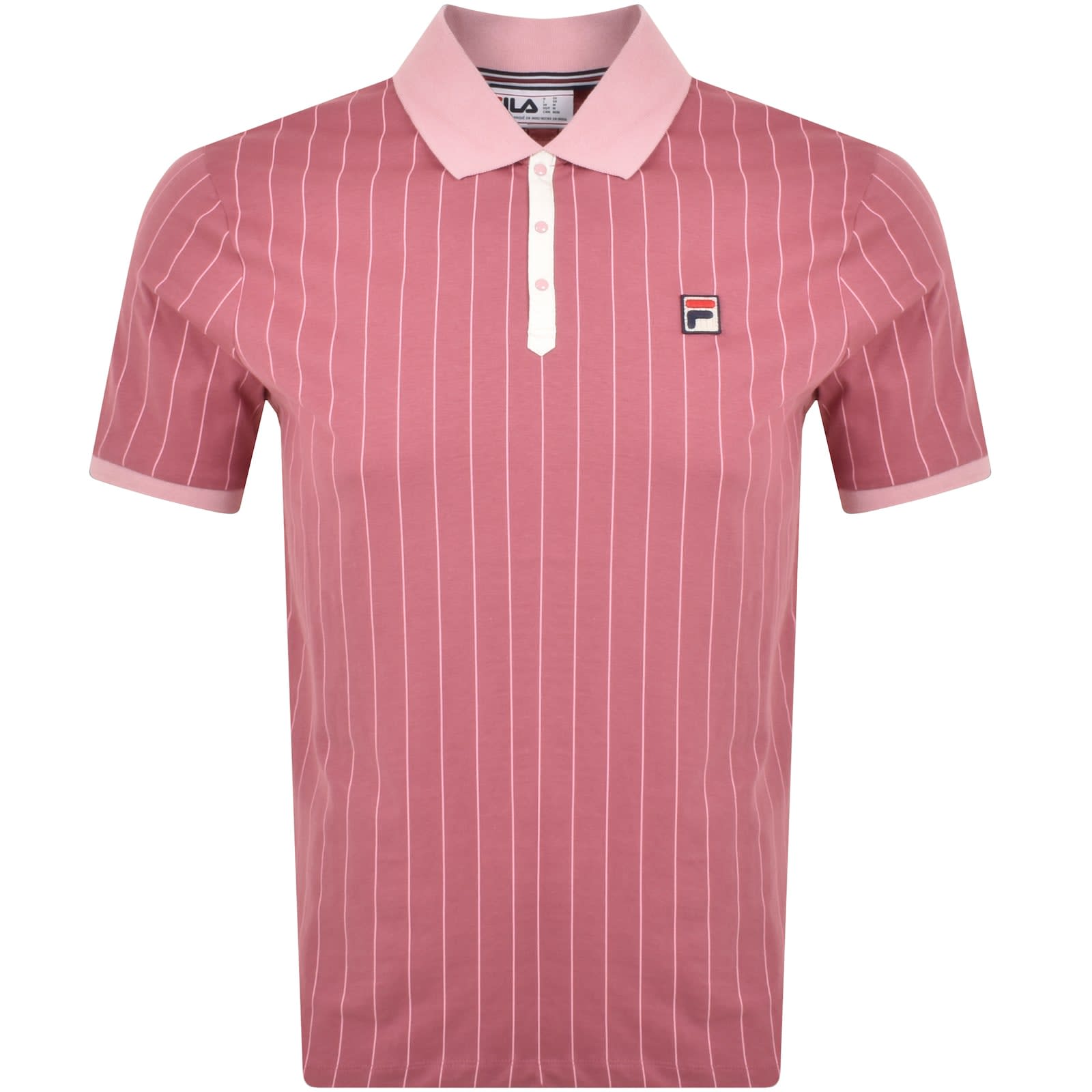 Fila Vintage Classic Striped Polo T Shirt Pink Mainline Menswear Australia