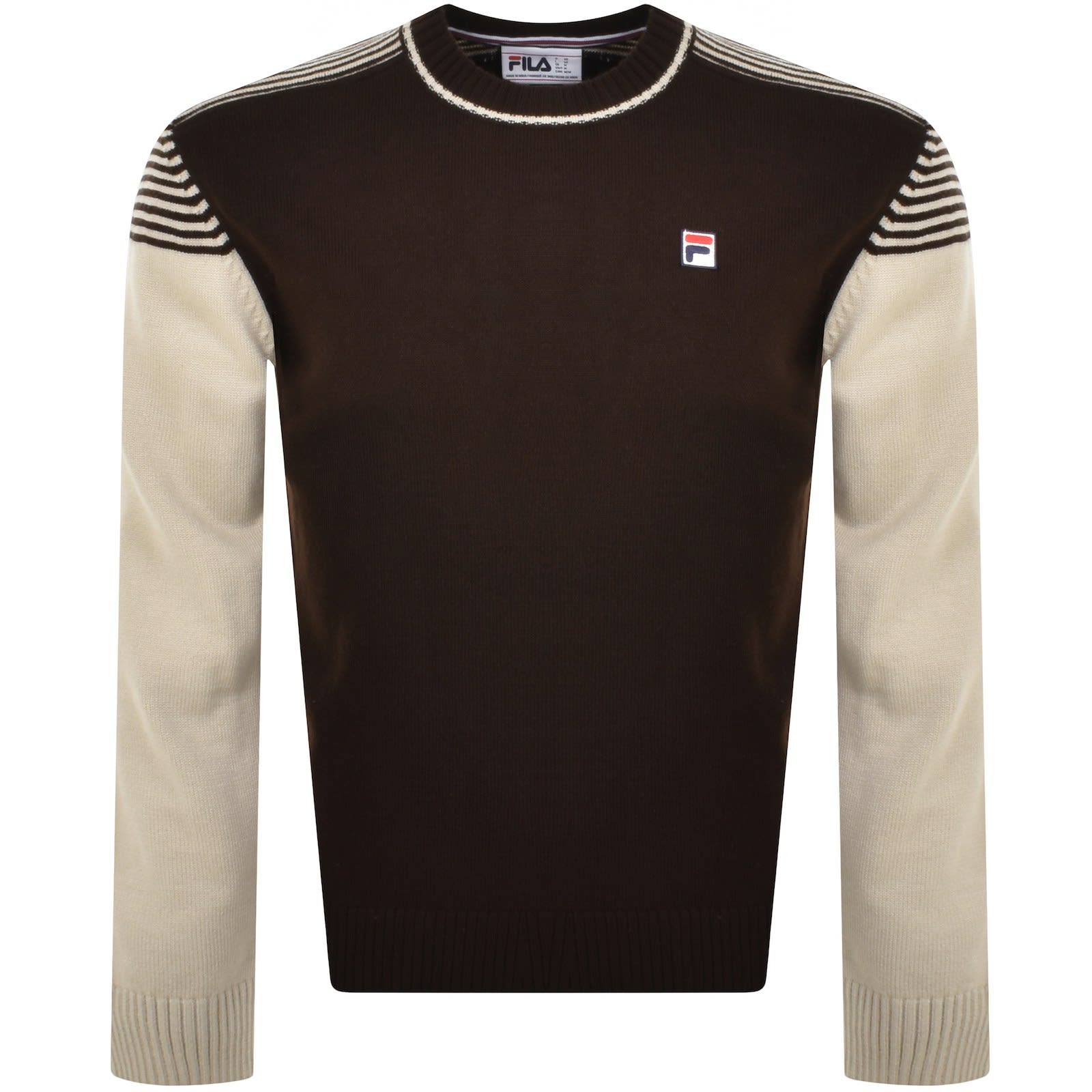 Fila Vintage Fine Stripe Knit Jumper Brown Mainline Menswear Australia