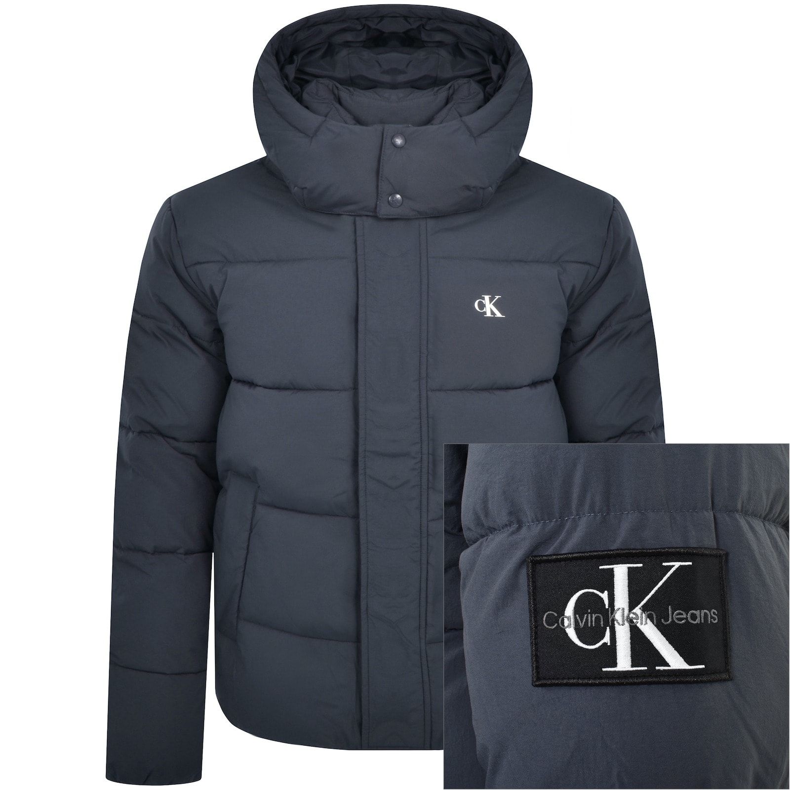 Calvin Klein Jeans Hooded Puffer Jacket Blue Mainline Menswear United States