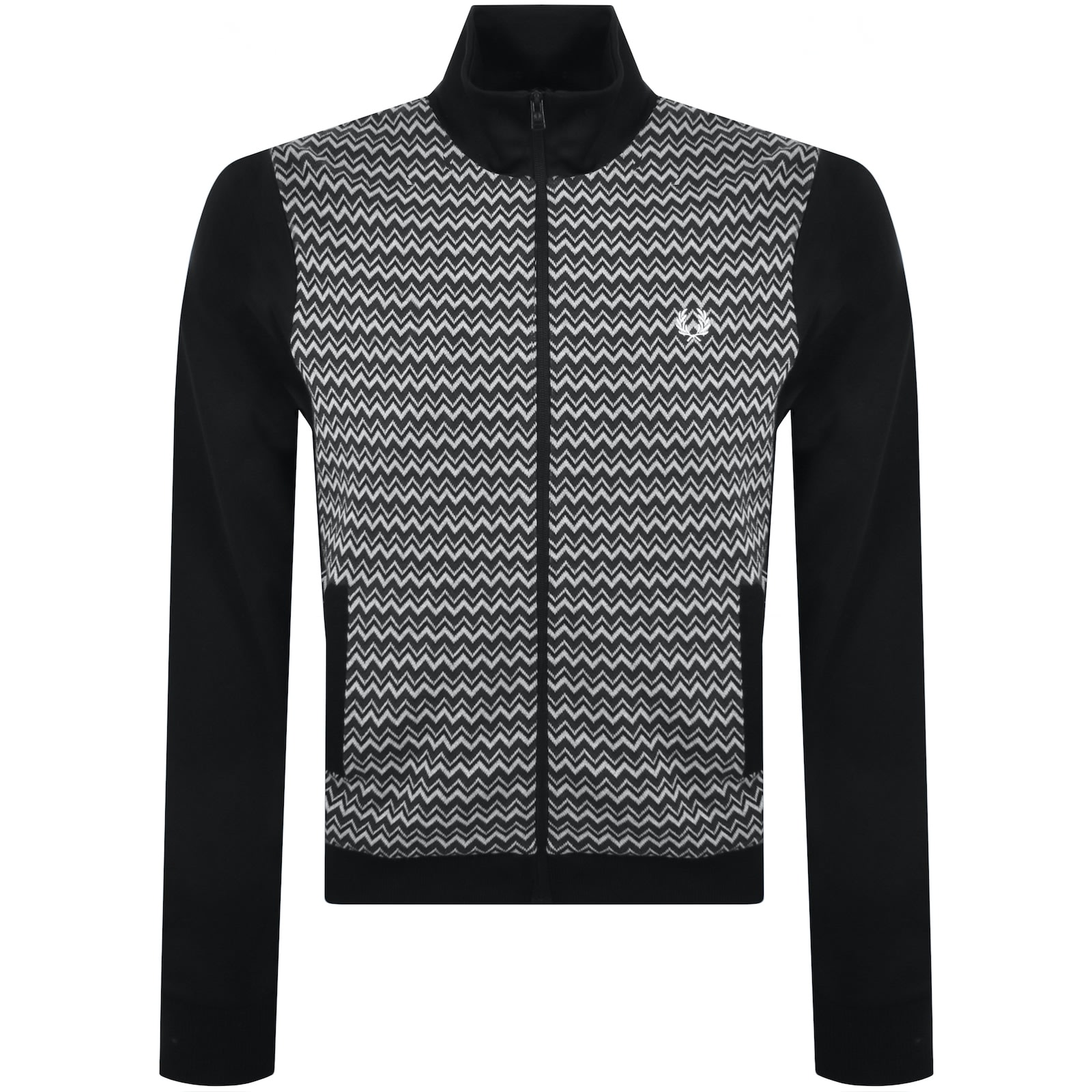 Fred Perry Knitted Panel Track Jacket Navy Mainline Menswear