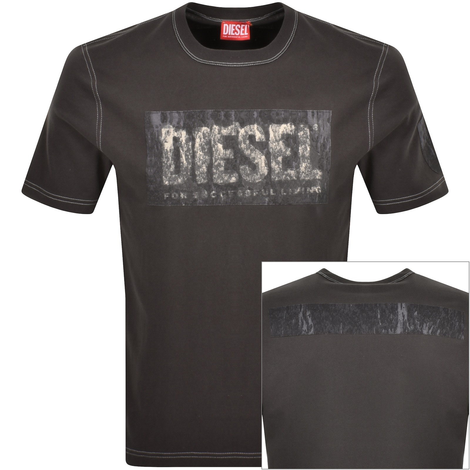 Diesel T Adjust Q1 T Shirt Grey | Mainline Menswear United