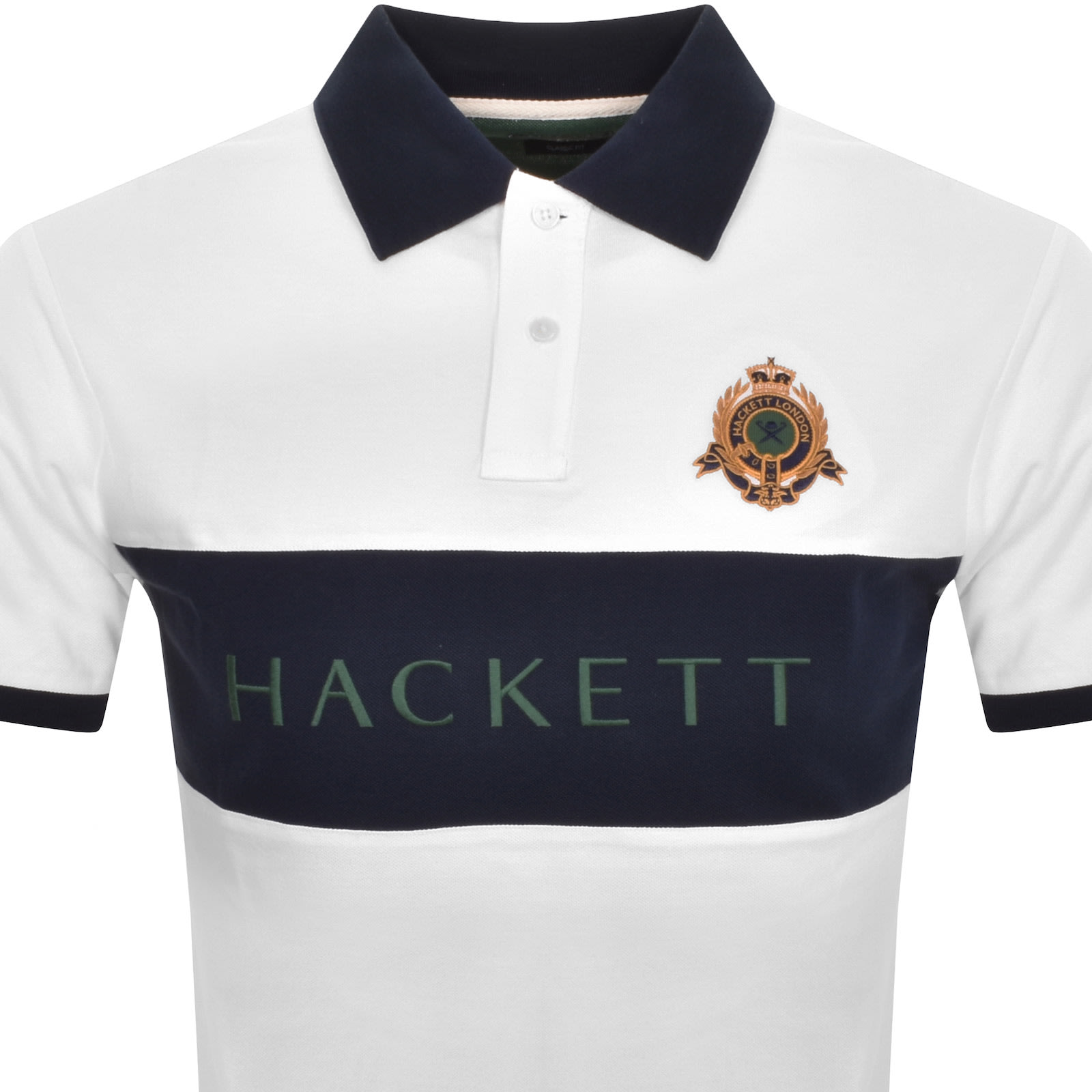 Hackett Men London Short Sleeve 100 Cotton White Polo Shirt Mens