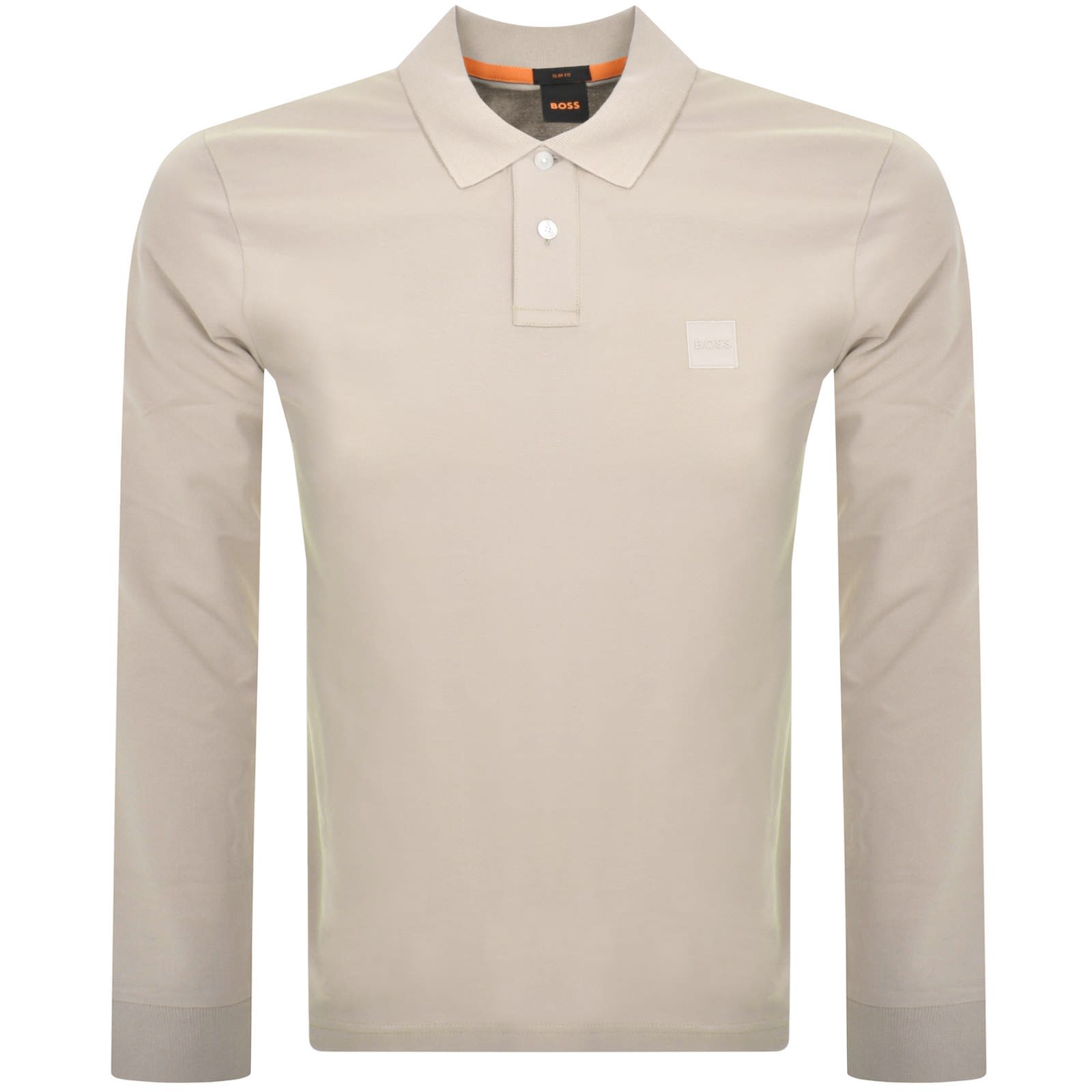 BOSS Long Sleeve Passerby Polo T Shirt Beige Mainline Menswear Canada