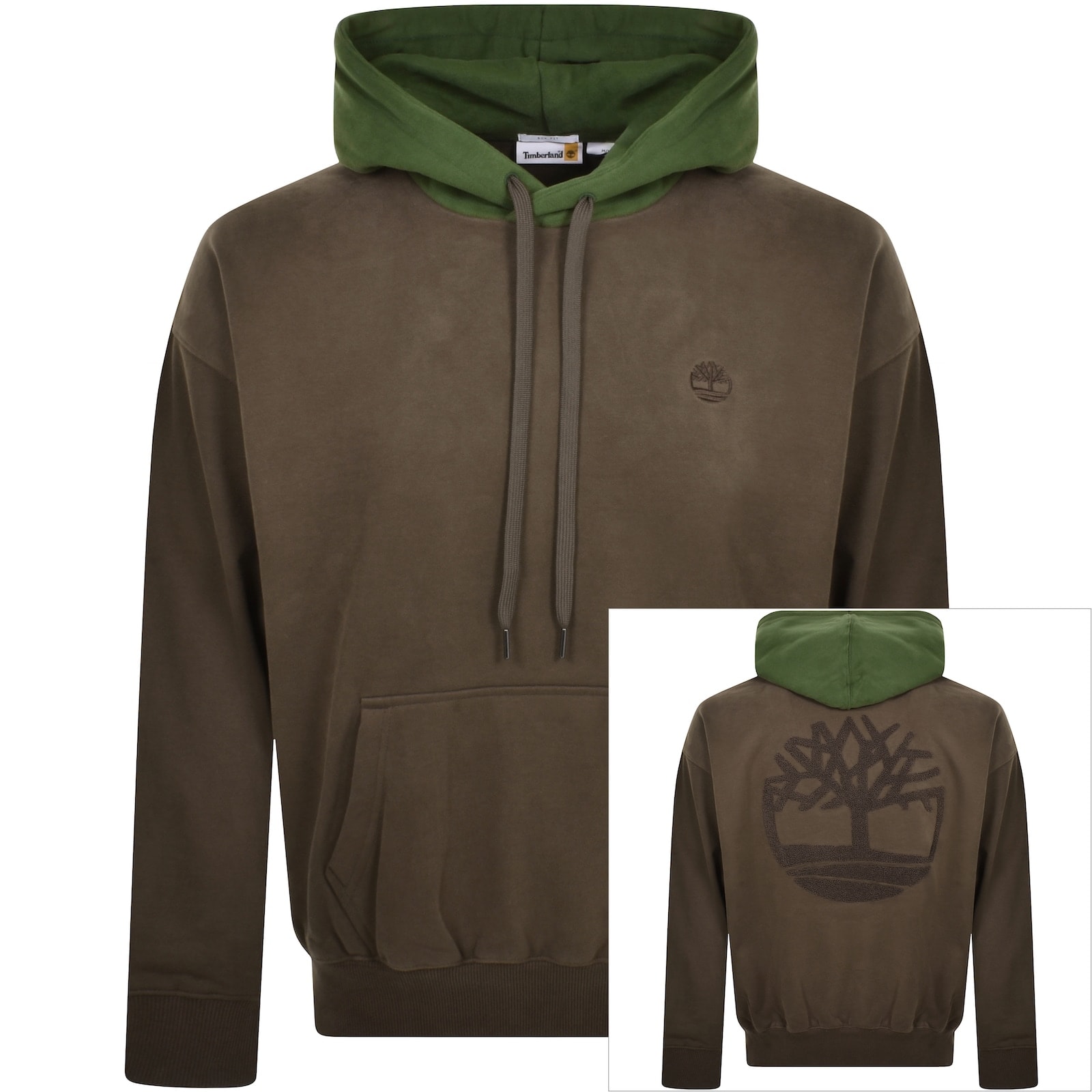 Timberland Heavy Boucle Logo Hoodie Brown Mainline Menswear