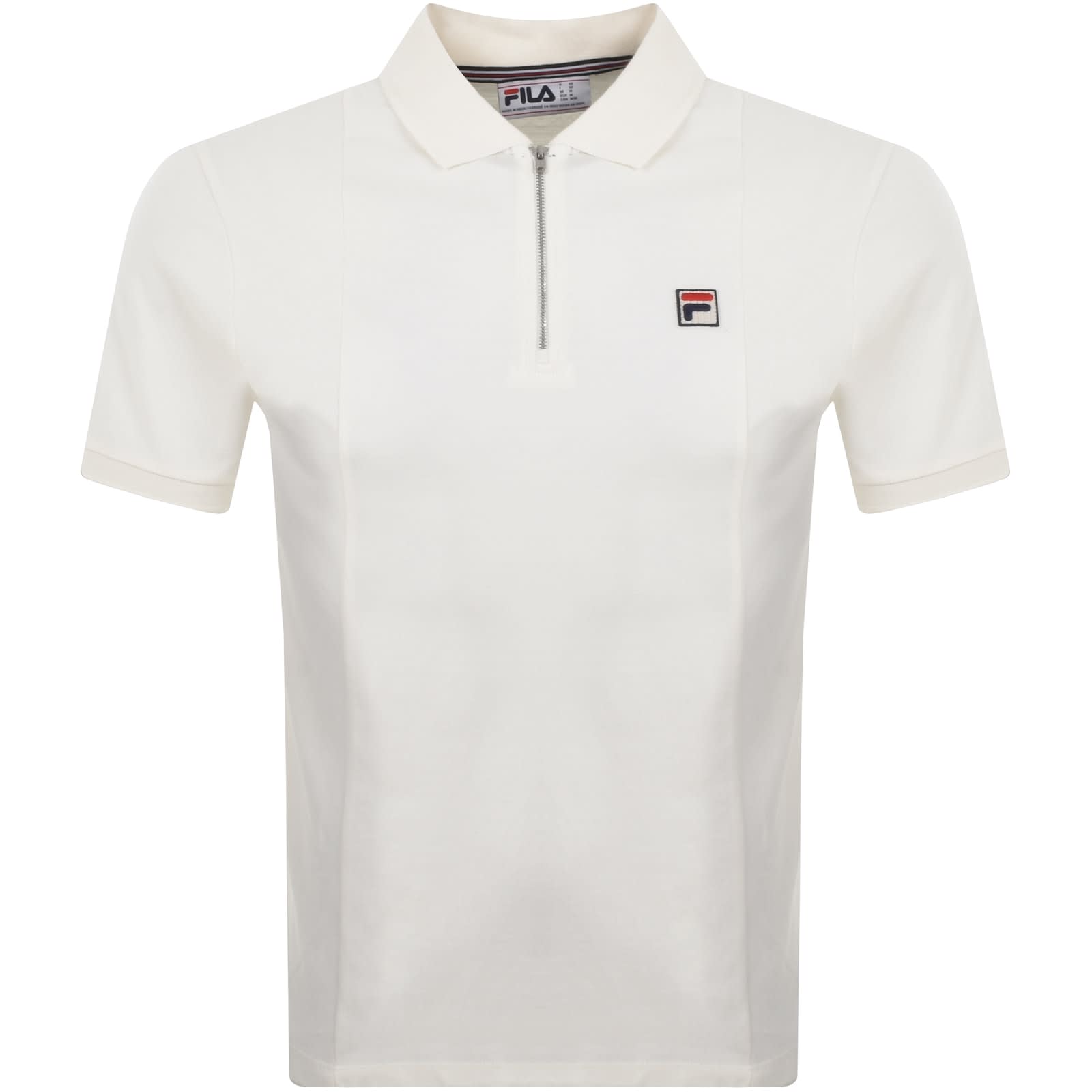 Fila Vintage Panel Polo T Shirt Cream Mainline Menswear Ireland